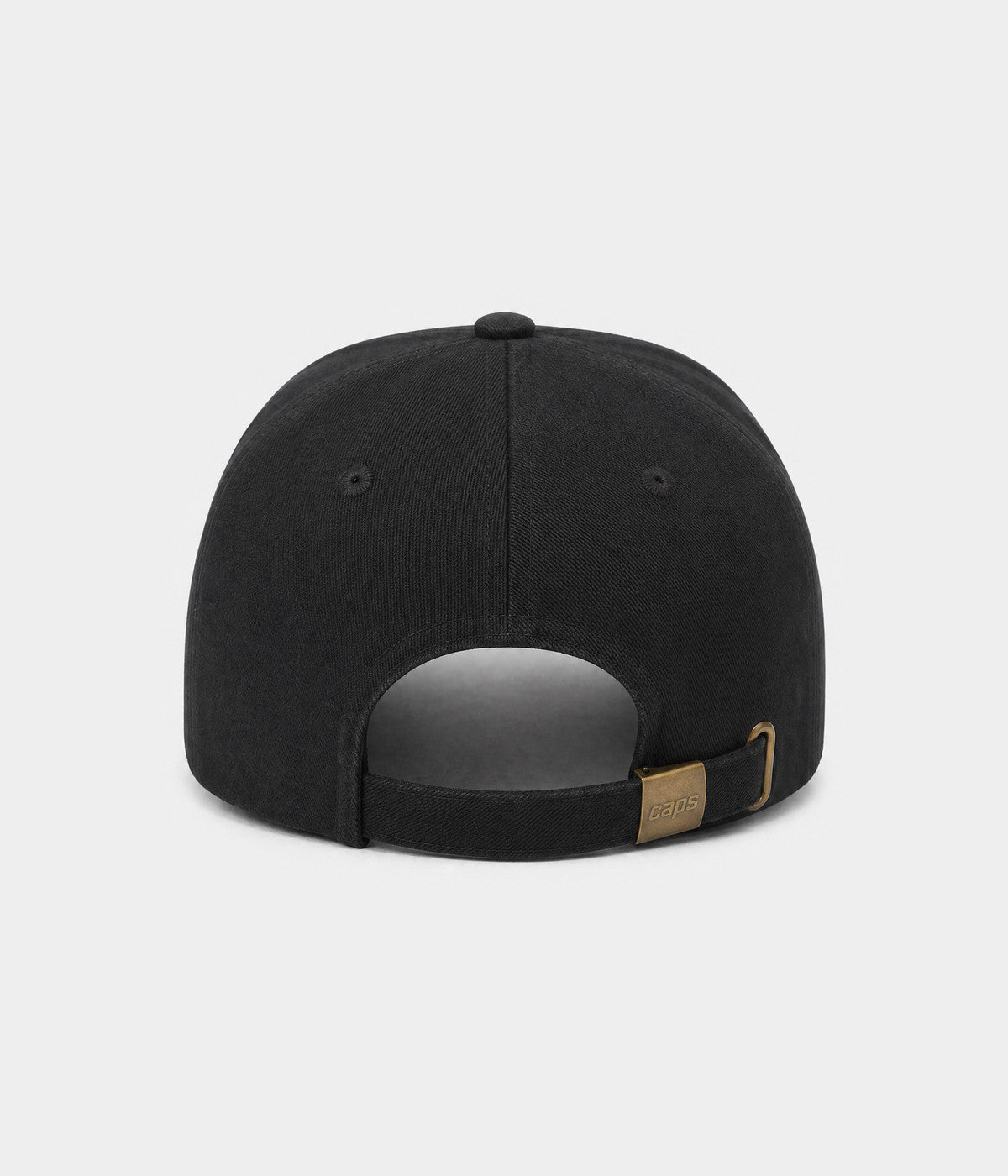OLD ENGLISH A. cotton twill cap in black, back view