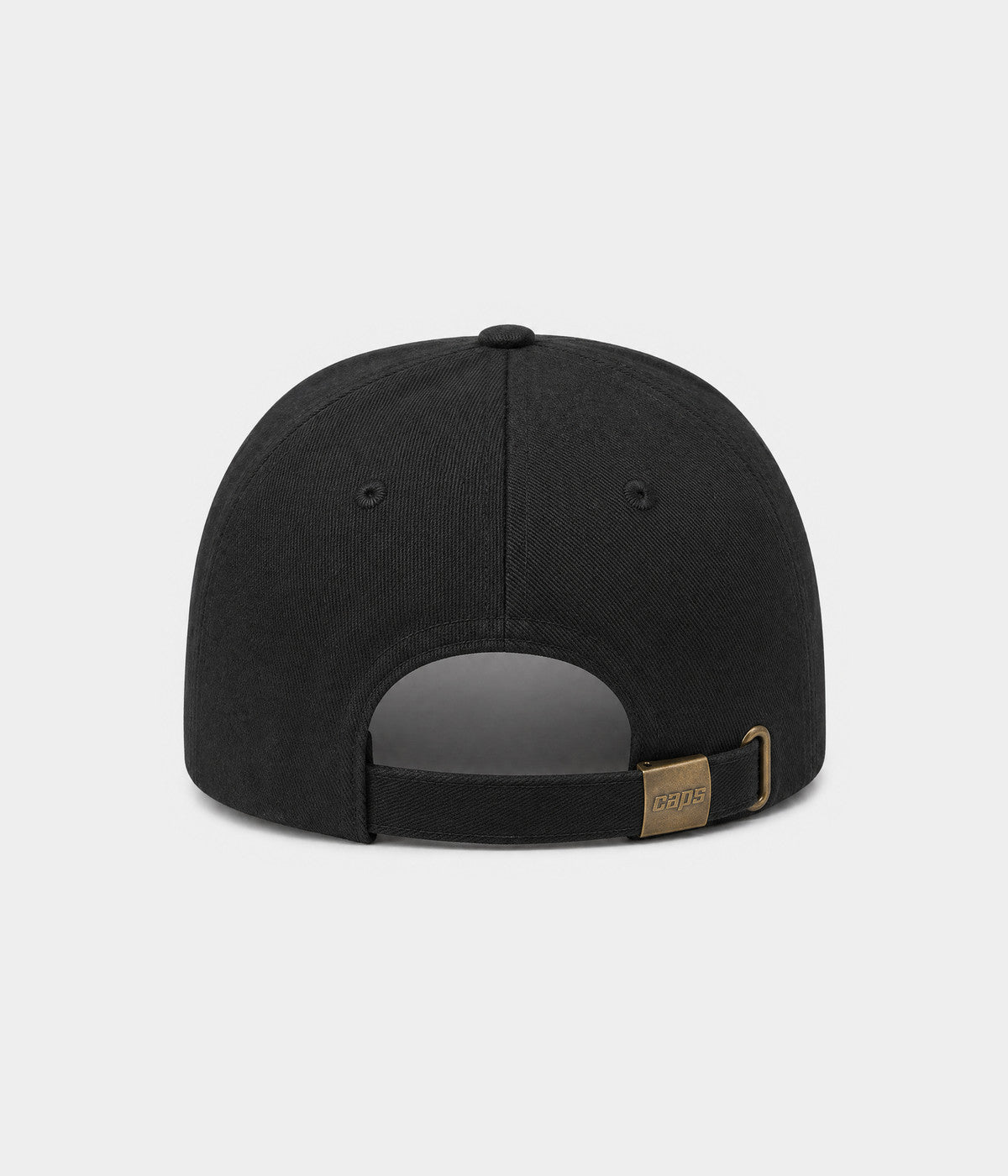 OLD ENGLISH A. cotton twill cap in black and gold, back view