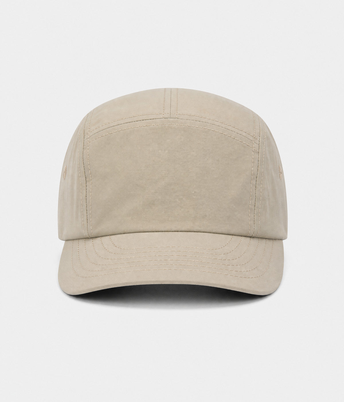 QUICK DRY CAMP. quick-dry five-panel camp cap in khaki, front view