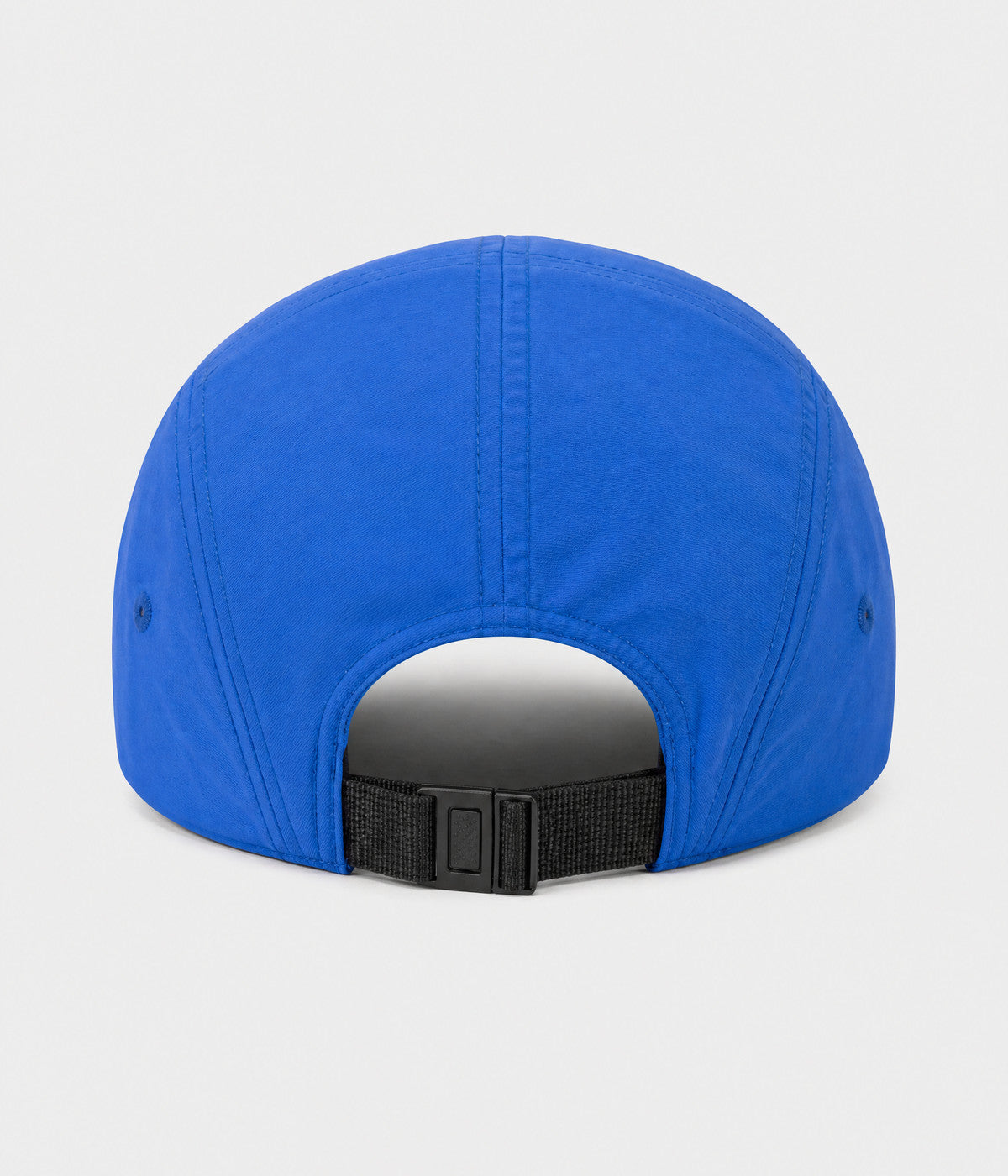 QUICK DRY CAMP. quick-dry five-panel camp cap in royal blue, back view