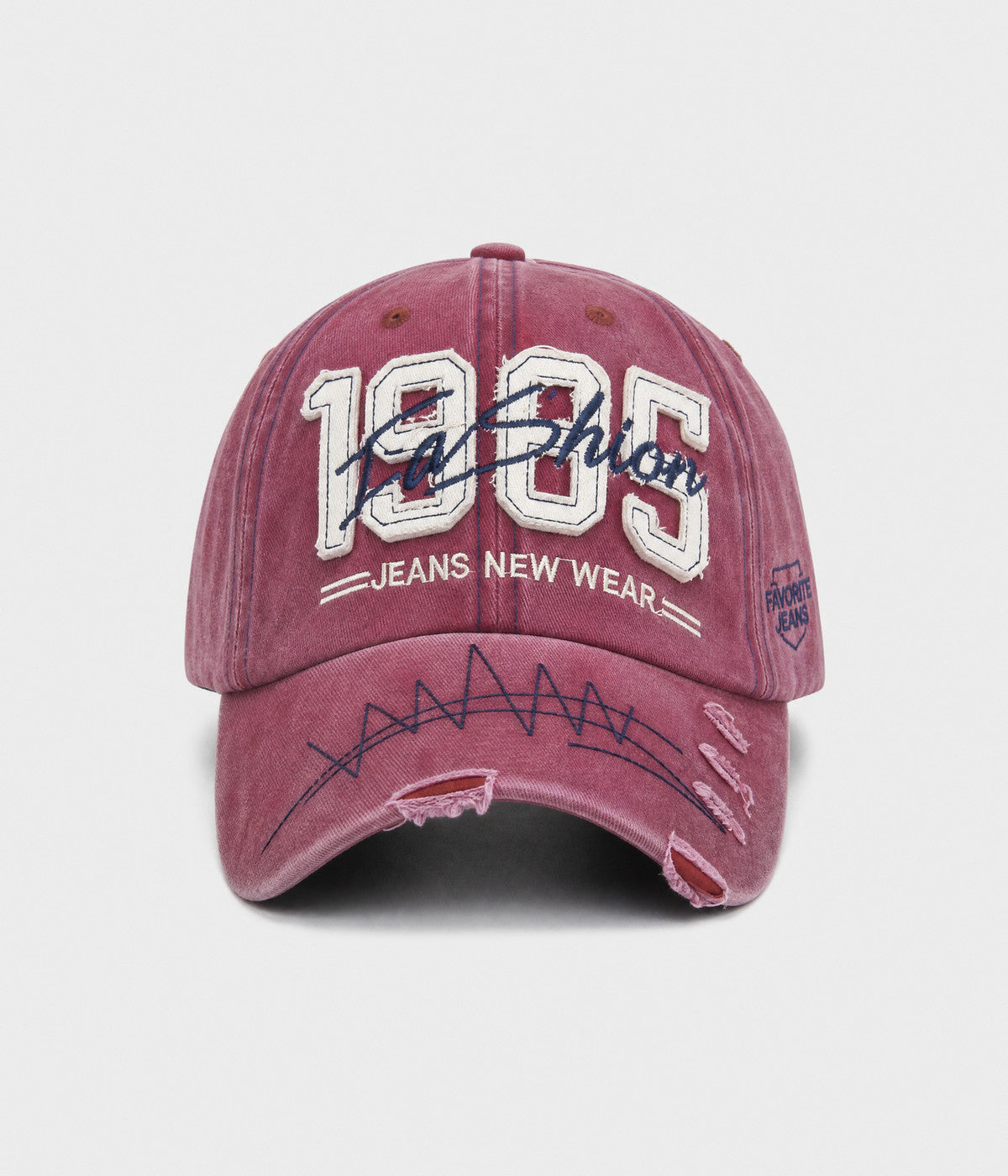 RETRO 1985. washed cotton cap in red, front view