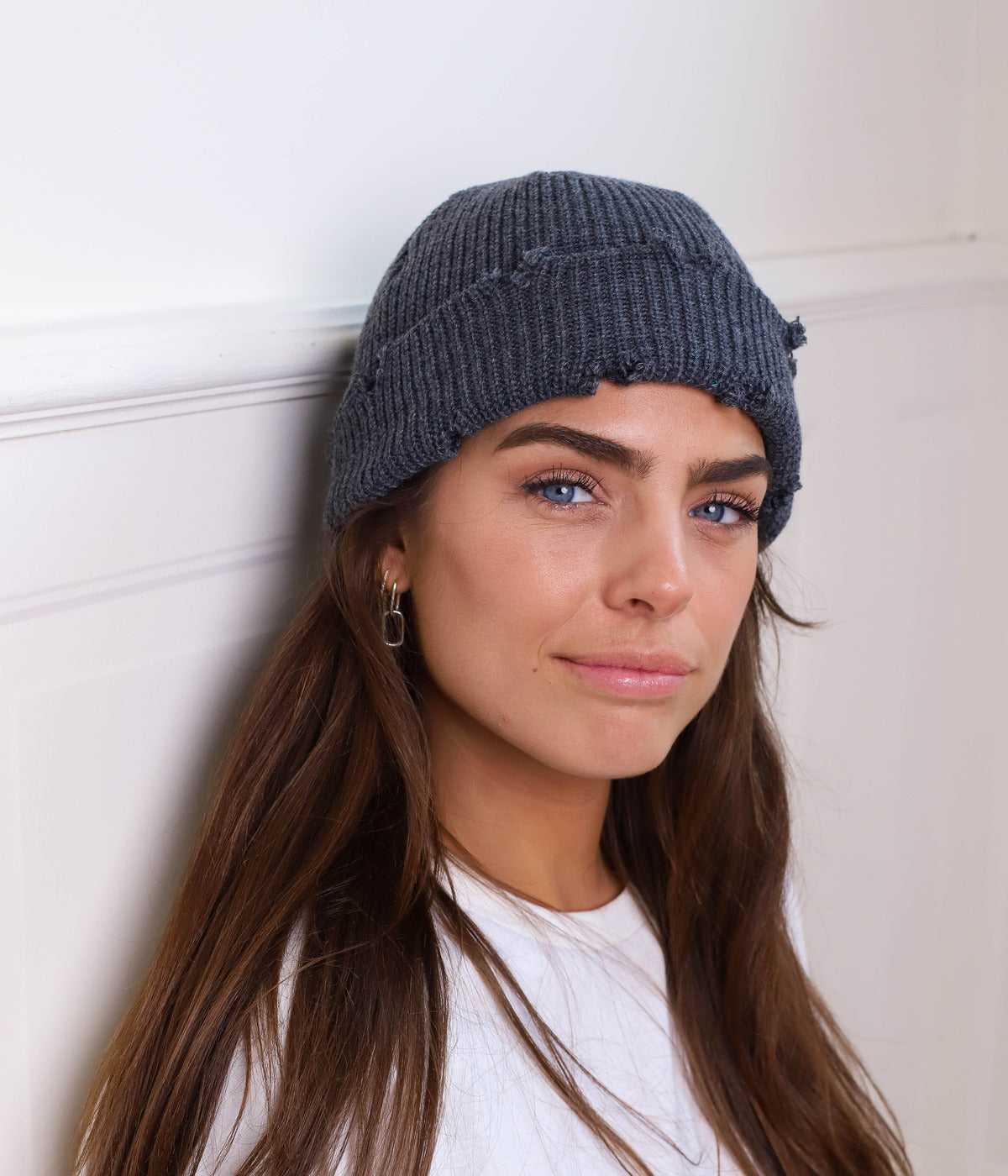 RIPPED FISHERMAN BEANIE 3-PACK. — DARK GRAY worn