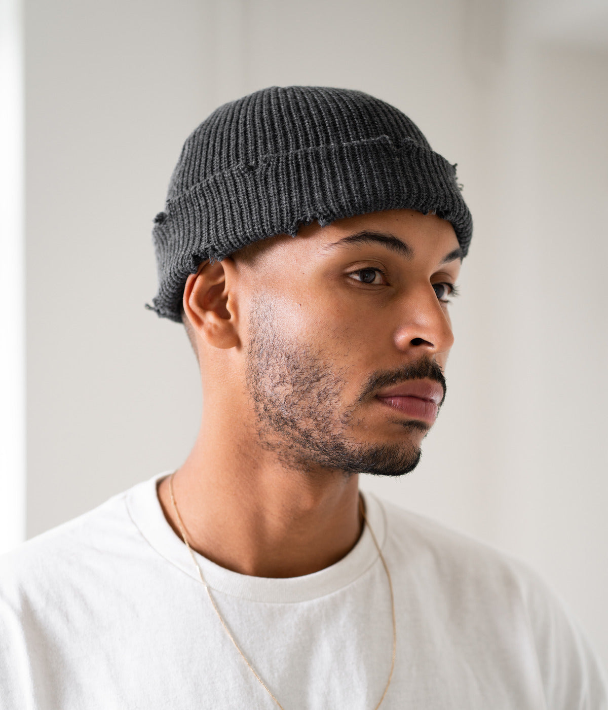RIPPED FISHERMAN BEANIE 3-PACK. — DARK GRAY worn