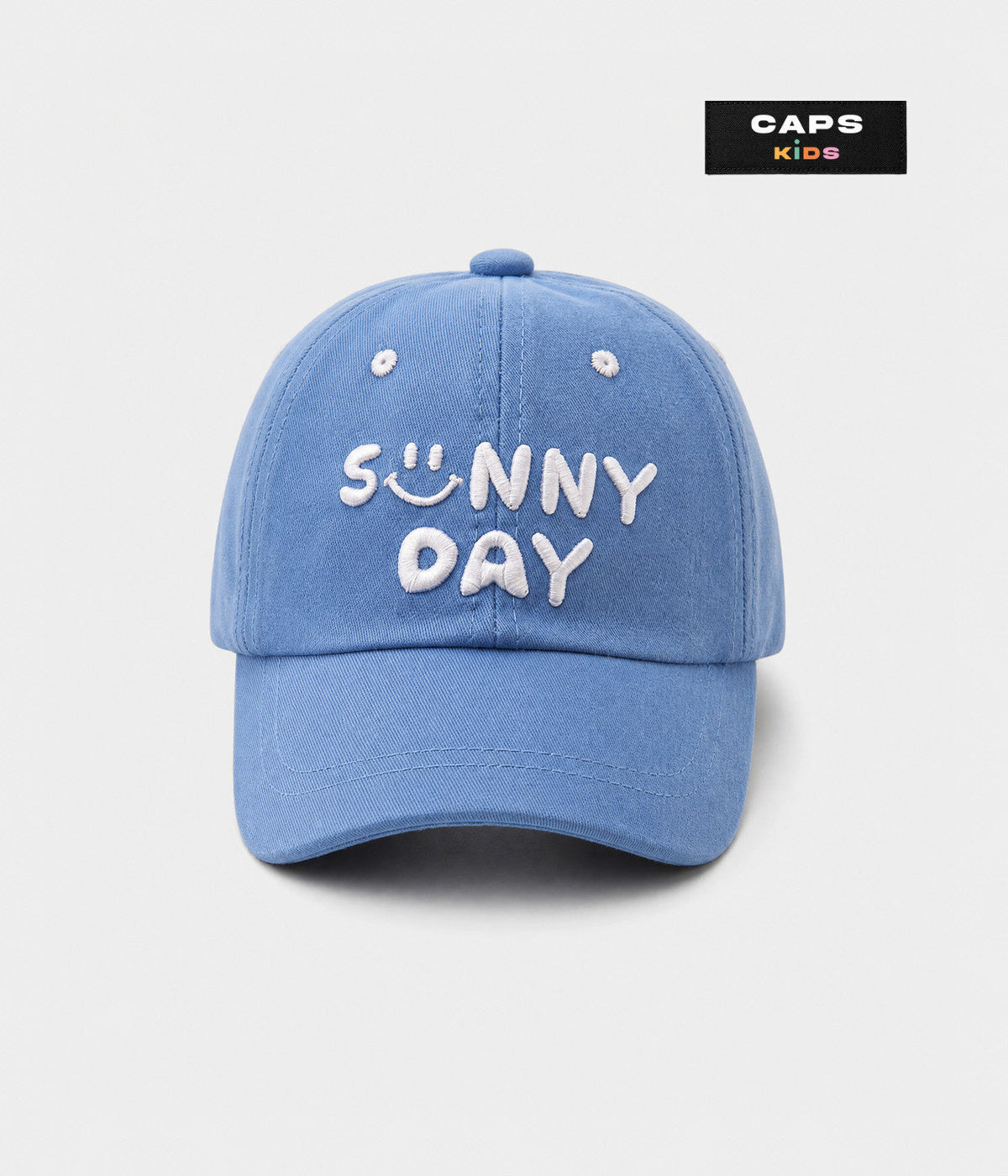 SUNNY DAY. cotton cap in blue, front view
