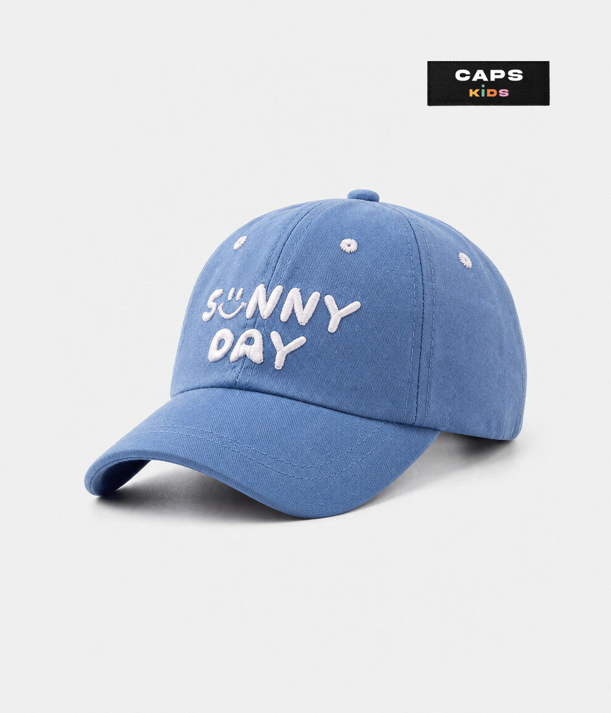 SUNNY DAY. cotton cap in blue, side view
