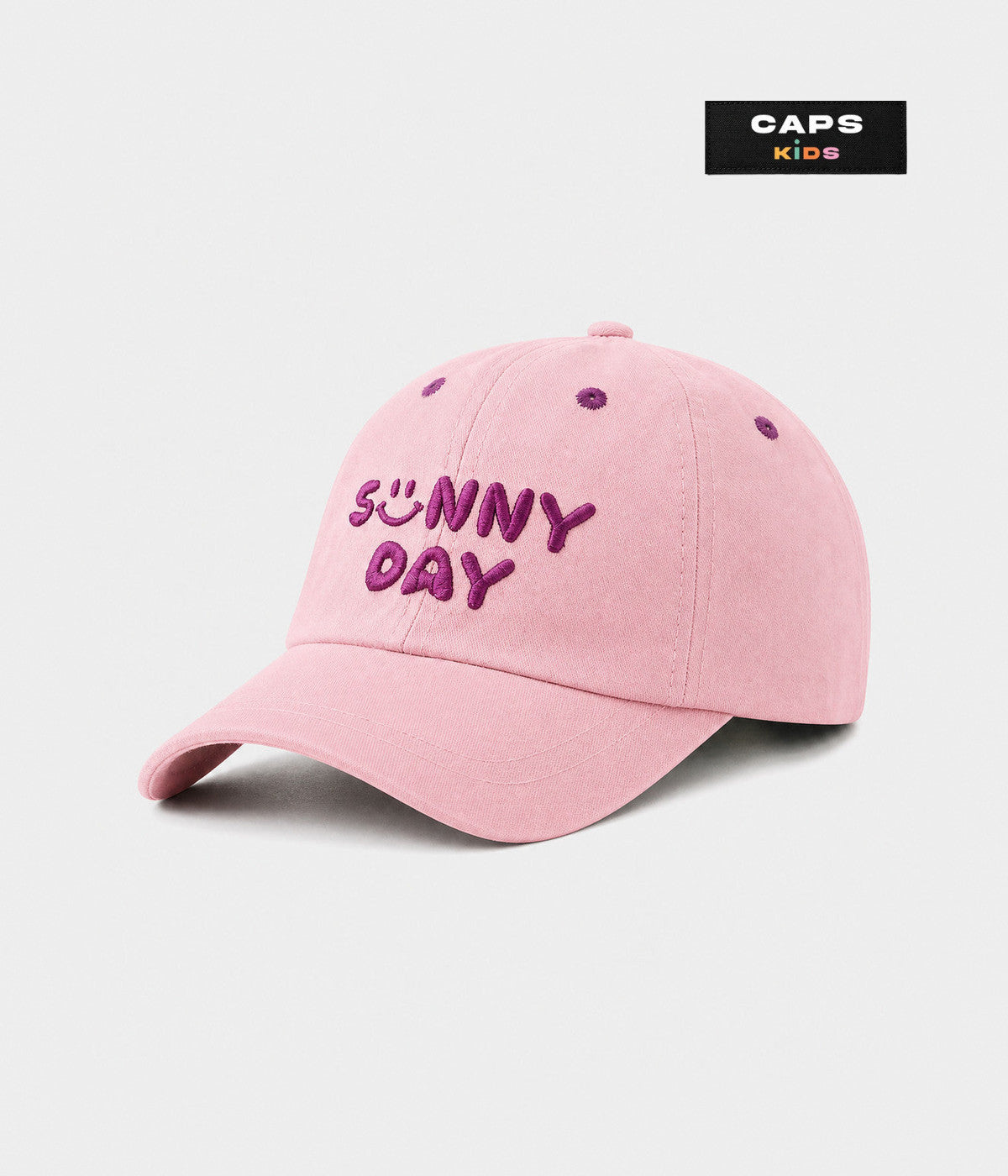 SUNNY DAY. cotton cap in pink, side view