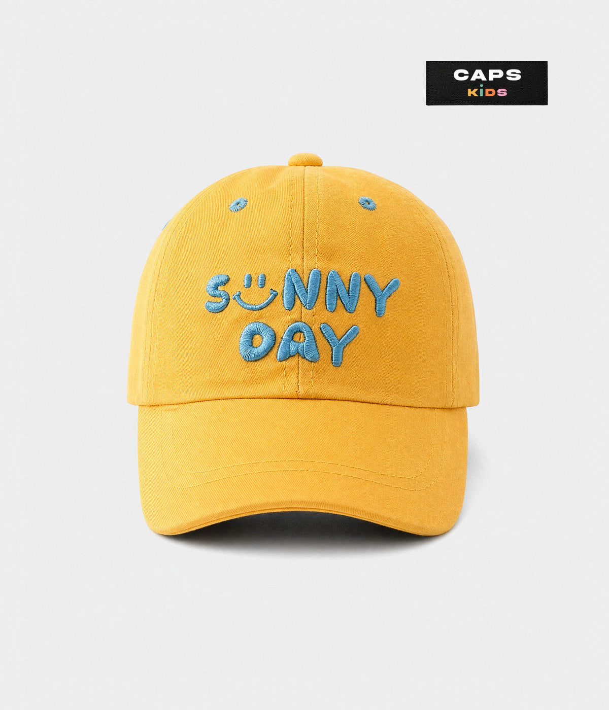 SUNNY DAY. cotton cap in yellow, front view