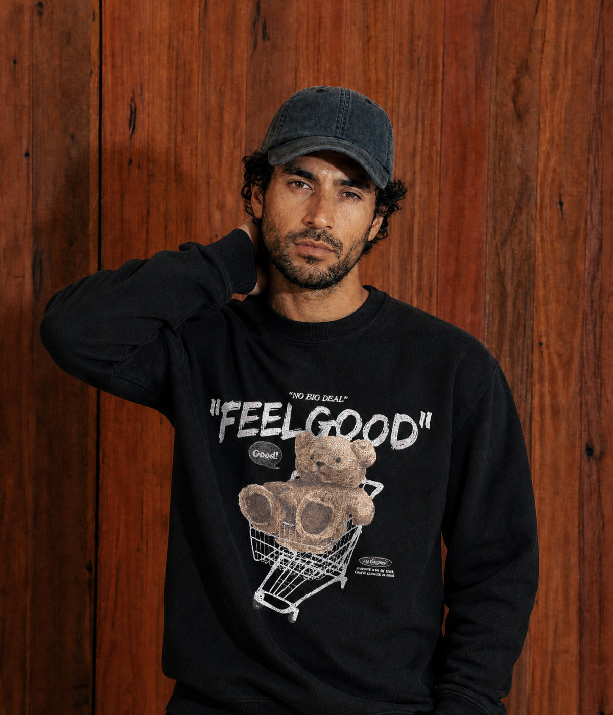 TEDDY SWEATER. on model
