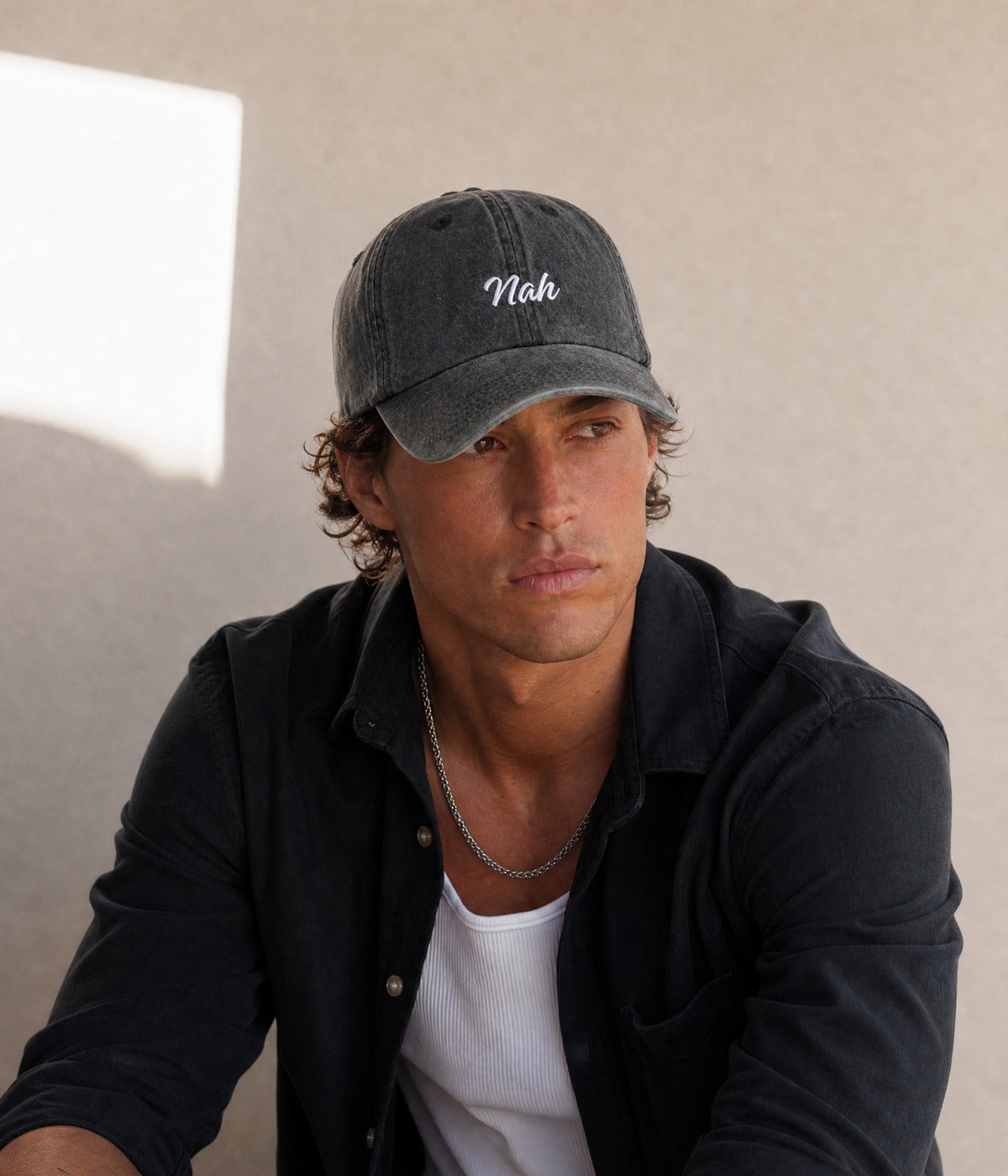 WASHED NAH — BLACK worn