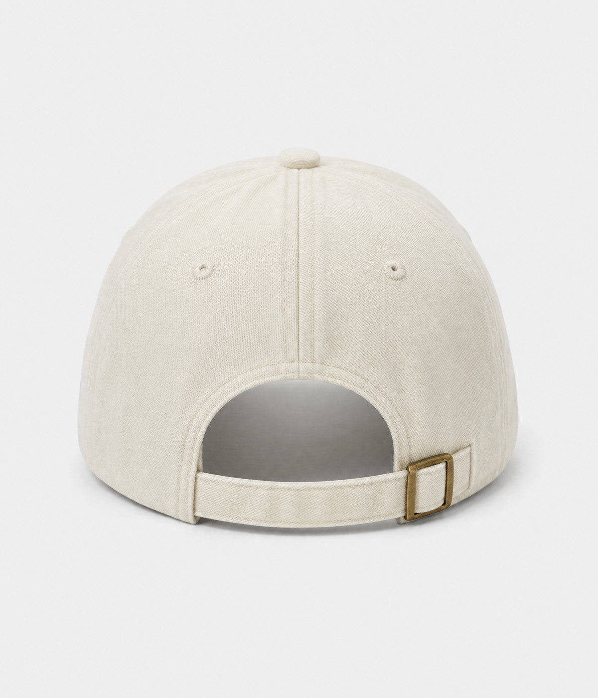 SAUSAGE DOG. washed cotton cap in white, back view