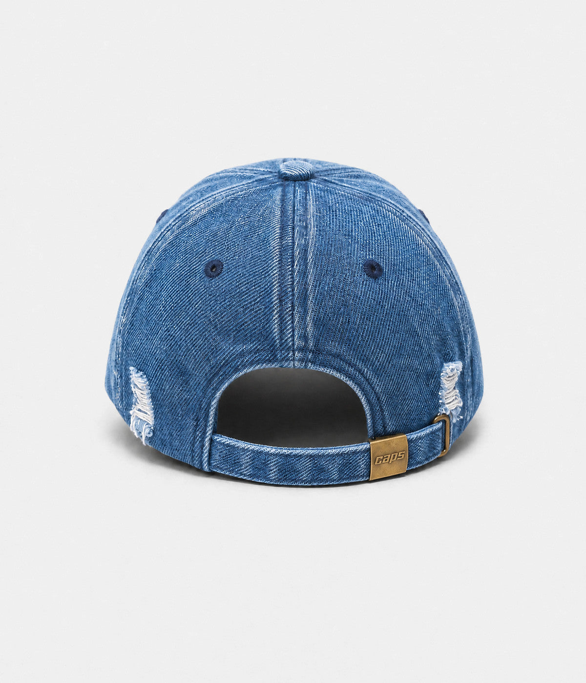 LIMITED EDITION — MOMMY. washed denim cap in blue, back view