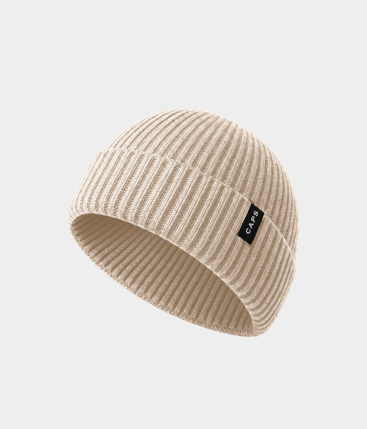 LOGO FISHERMAN BEANIE BEIGE