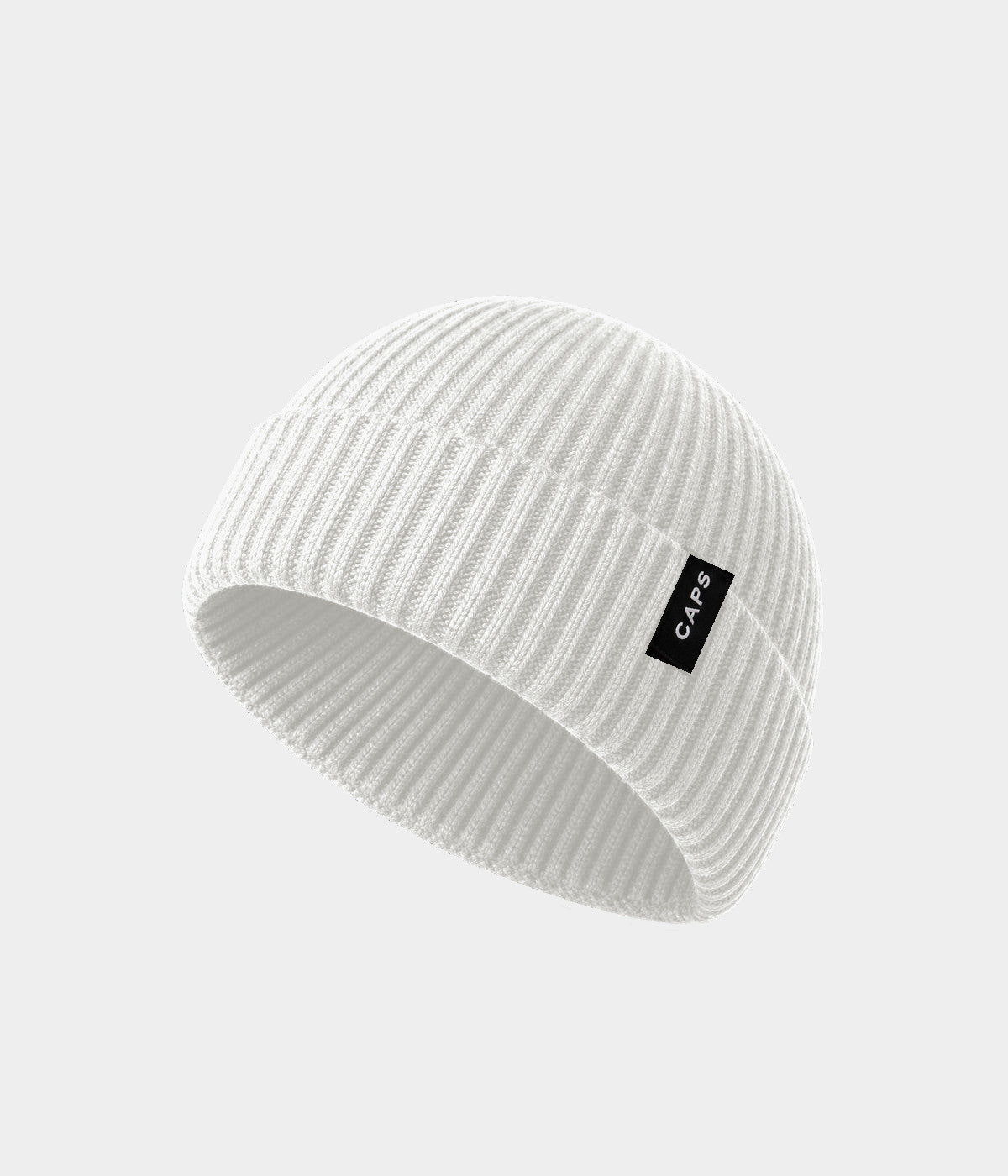 LOGO FISHERMAN BEANIE WHITE