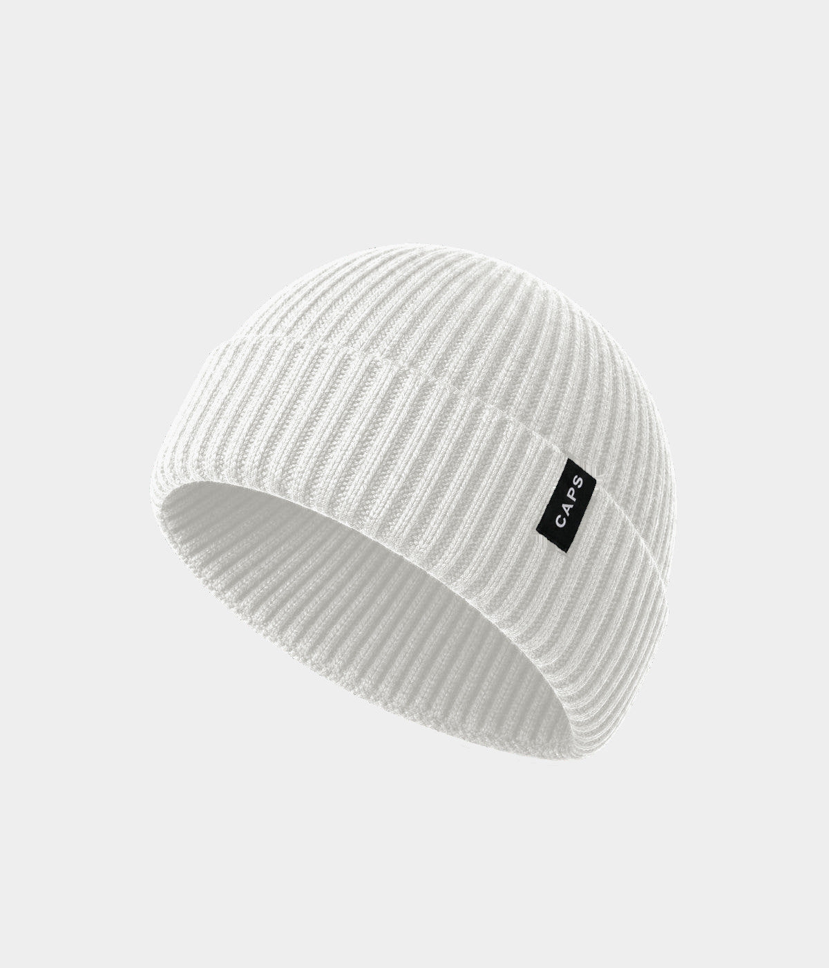 LOGO FISHERMAN BEANIE WHITE