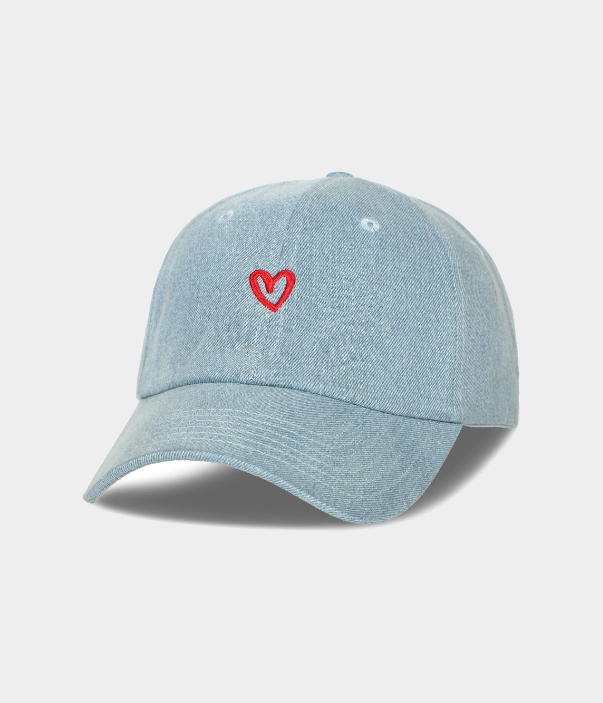 DENIM DRAWN HEART.