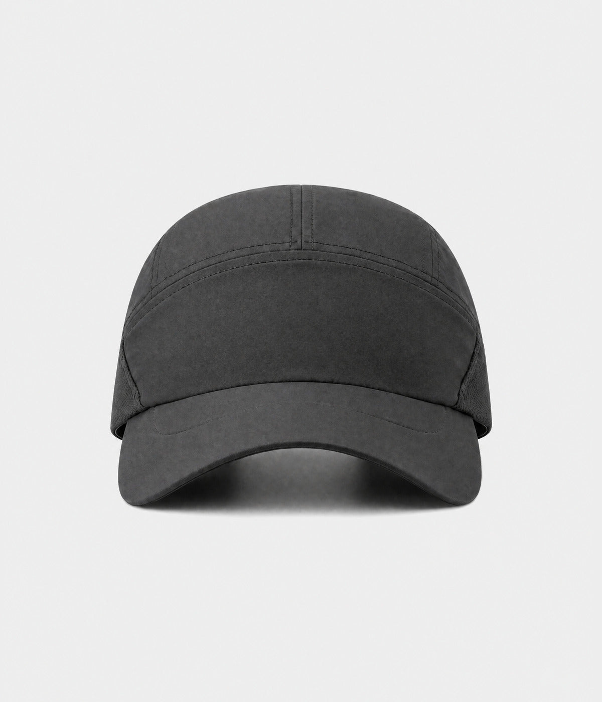 QUICK DRY KEEPER. quick-dry polyester running cap in black, front view