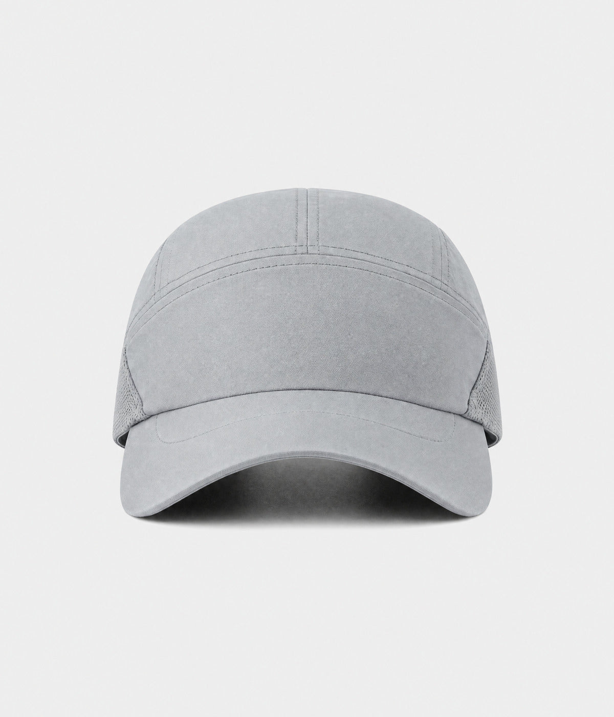 QUICK DRY KEEPER. quick-dry polyester running cap in gray, front view