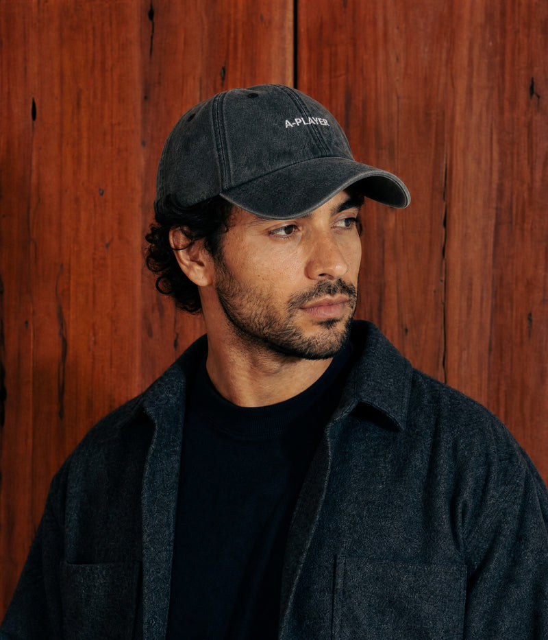 A-PLAYER. worn by a man