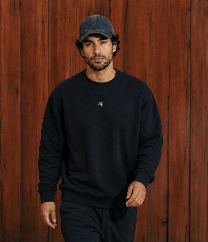 ASTRO SWEATER. on model