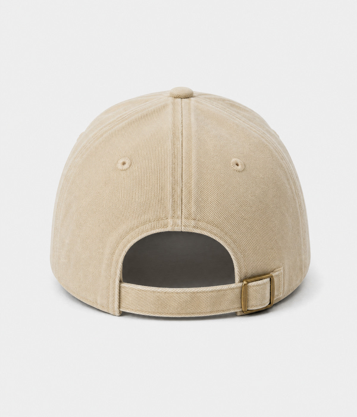 SAUSAGE DOG. washed cotton cap in beige, back view