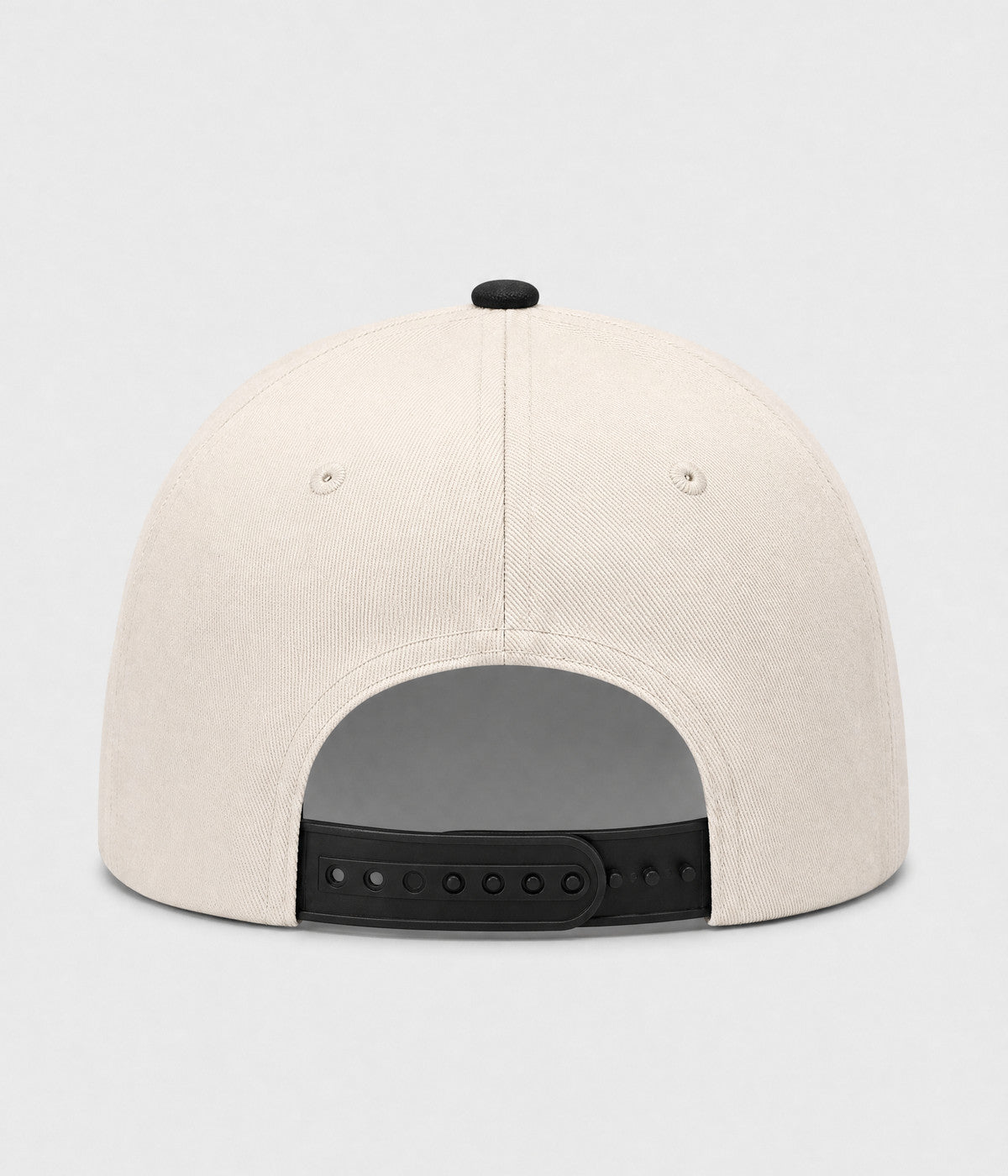 HOWDY SNAPBACK. structured cream cotton snapback cap in BLACK, back view