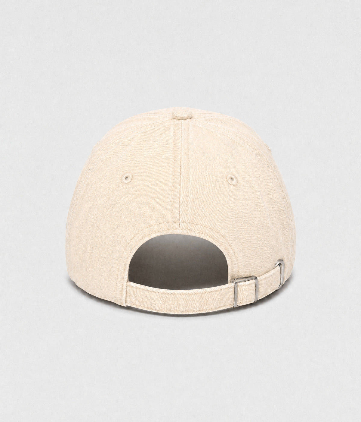 BROOKLYN NY. washed cotton dad cap in cream, back view