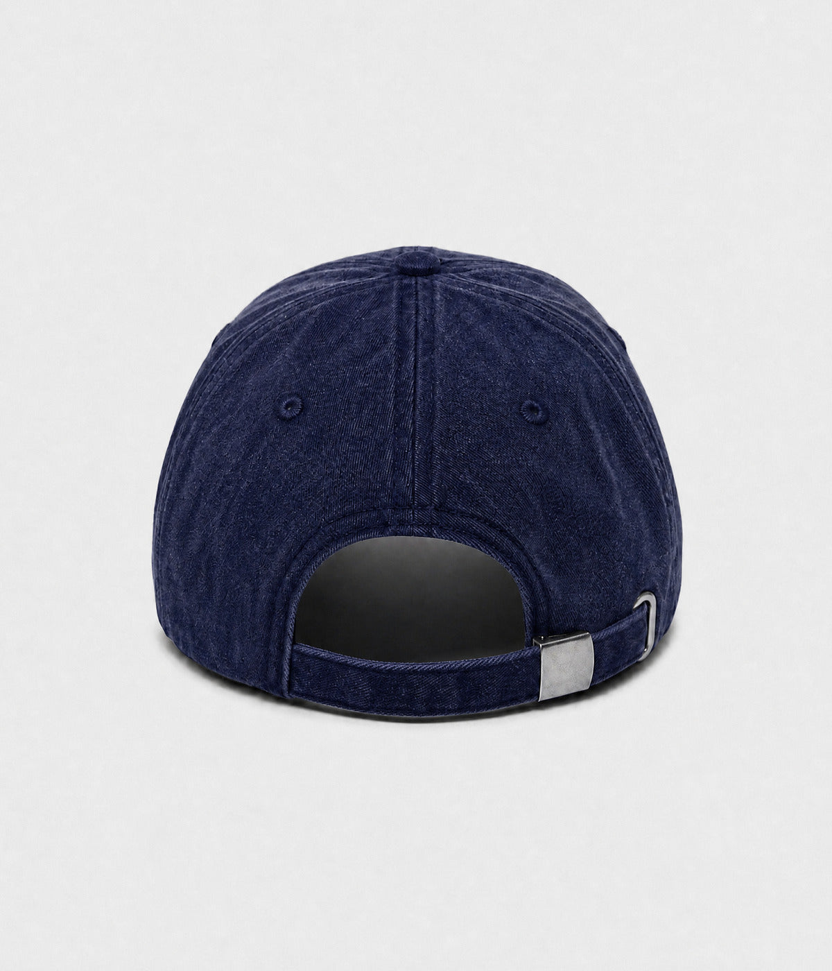 BROOKLYN NY. washed cotton dad cap in navy, back view