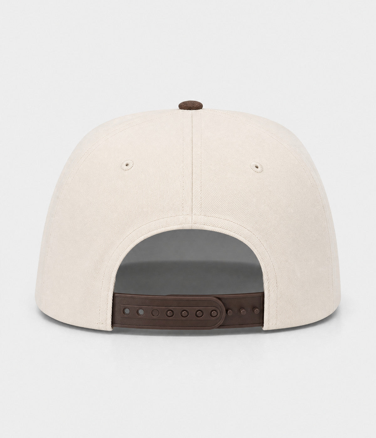 HOWDY SNAPBACK. structured cream cotton snapback cap in BROWN, back view