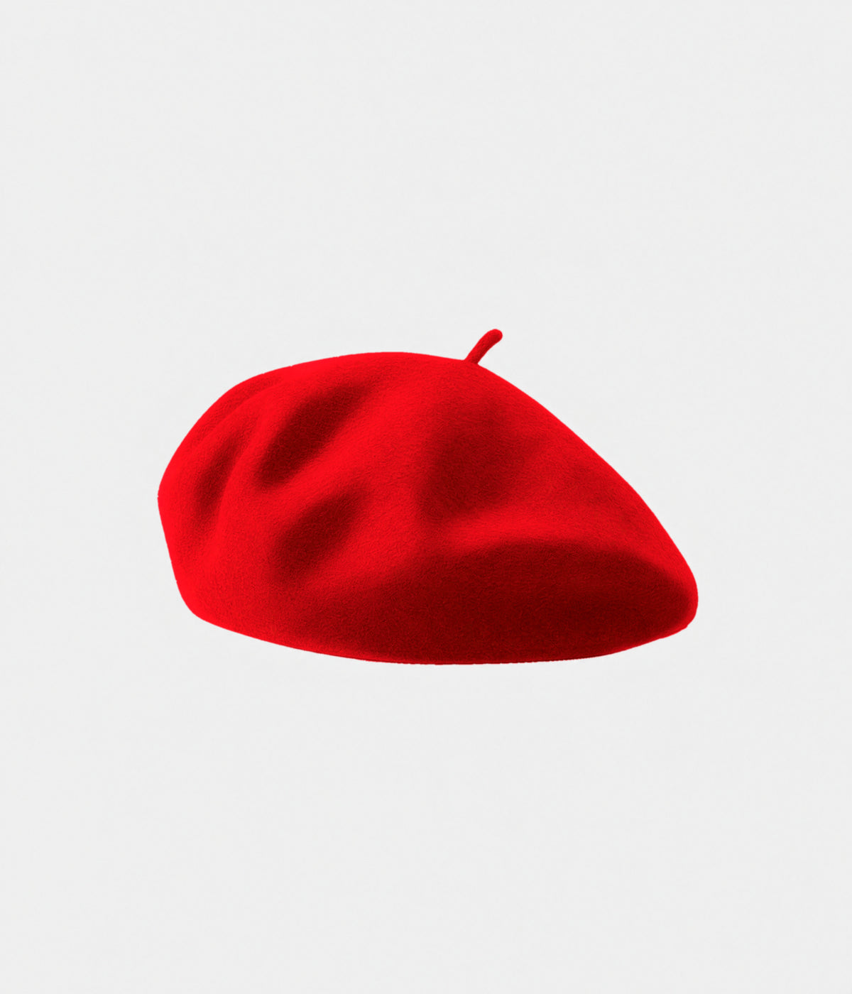 CLASSIC BERET. felt beret in red, front view