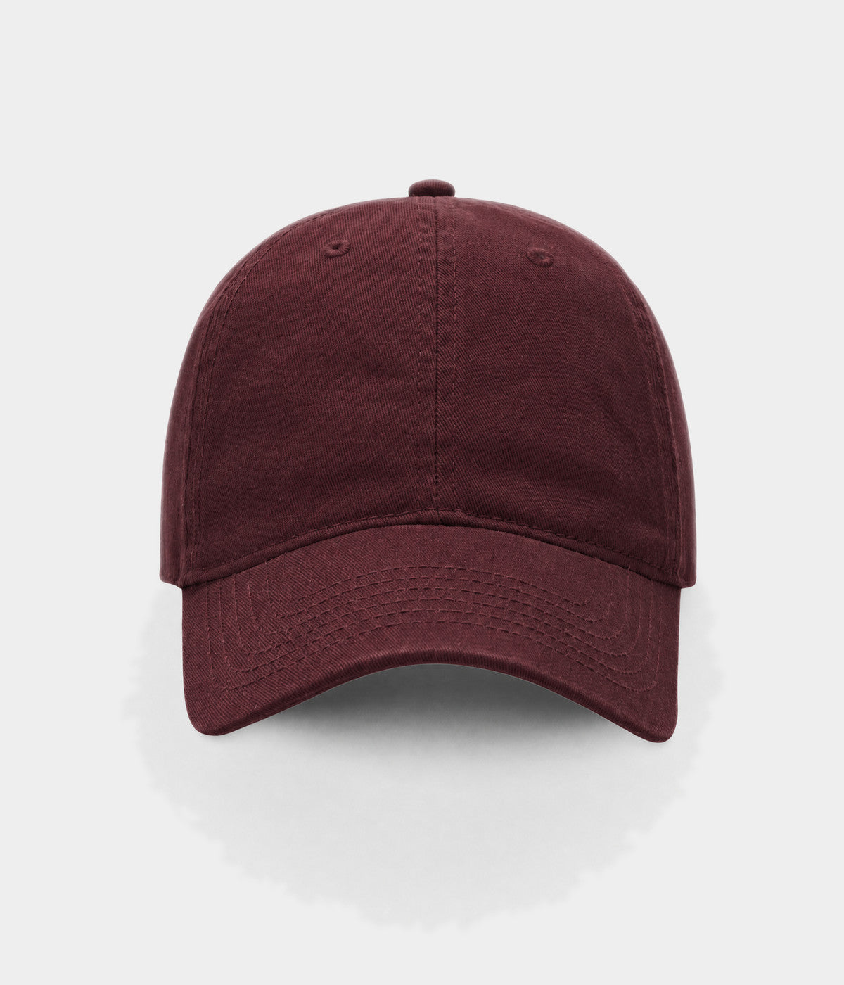 DAD CAP. cotton cap in MAROON, front view