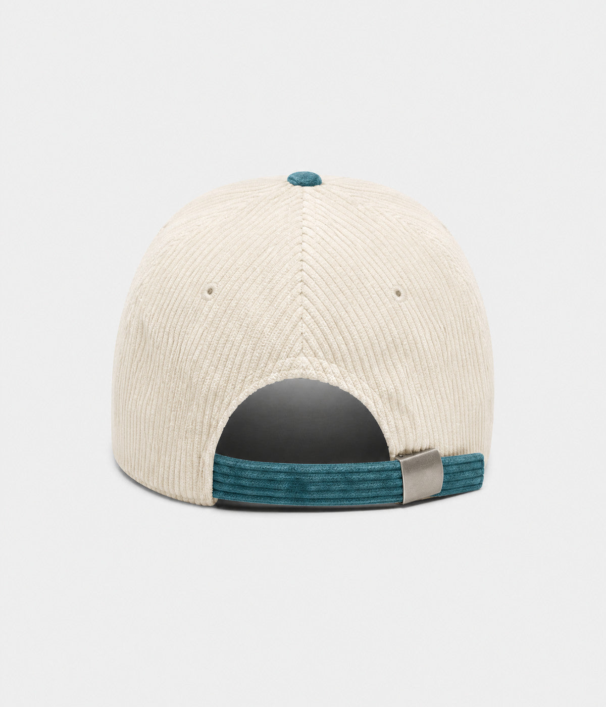 WONDER. corduroy cap in TEAL, back view