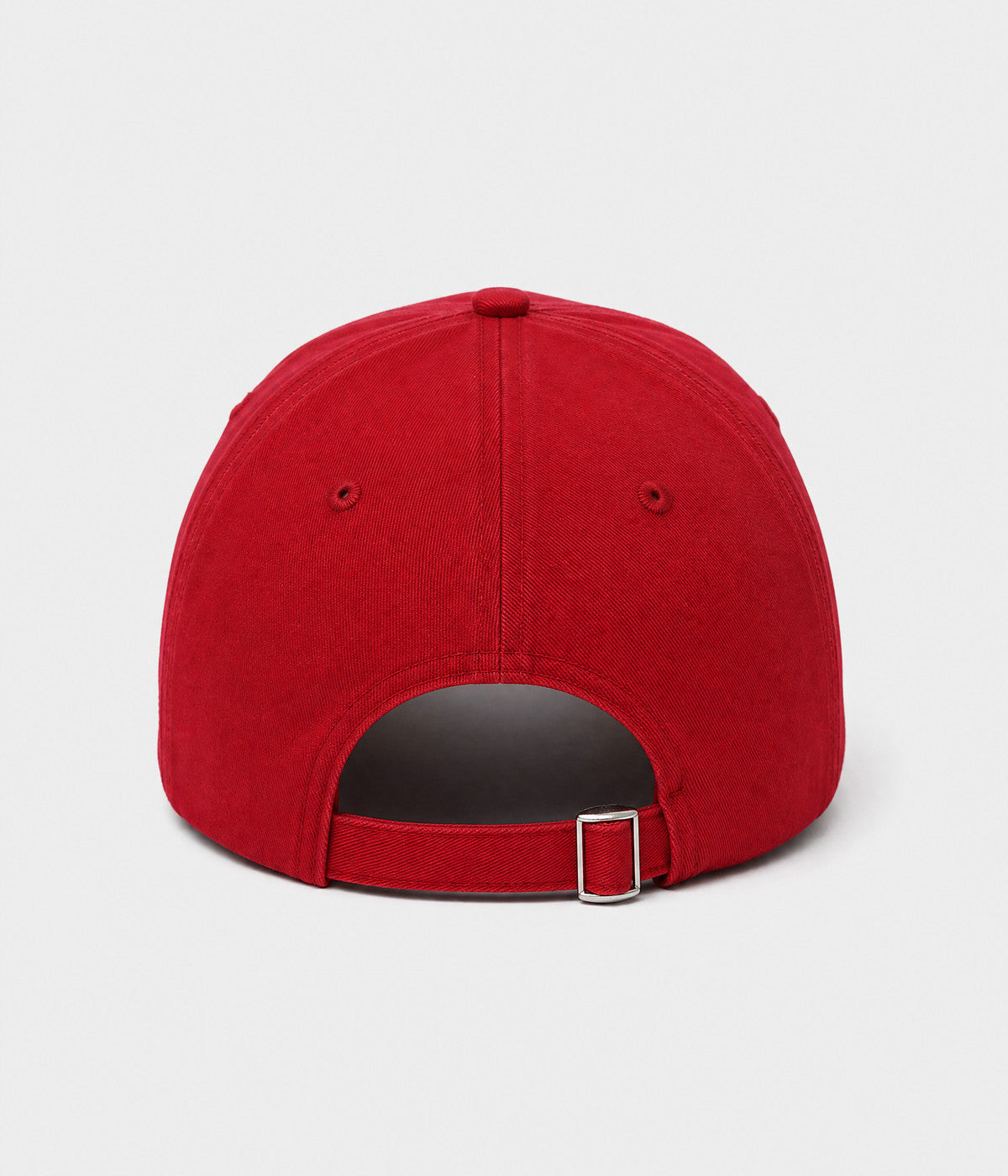 RIPPED COTTON. distressed cotton cap in red, back view