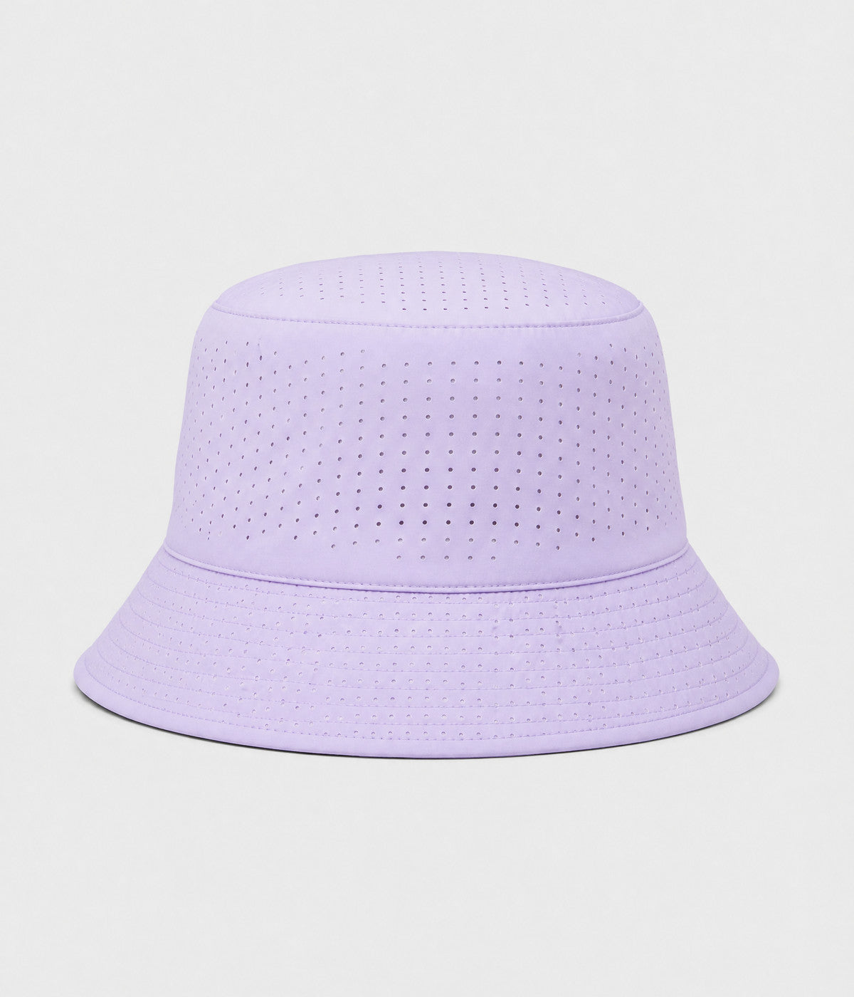 PERFORATED BUCKET. perforated bucket hat in purple, front view