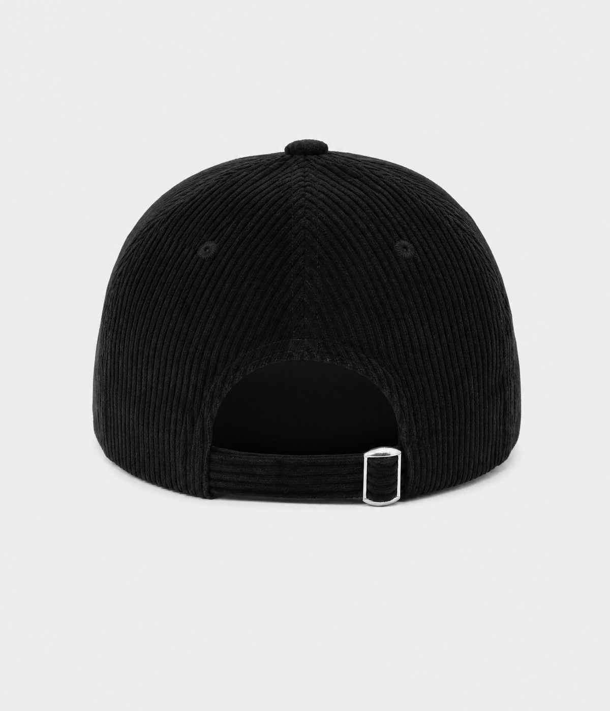 NY CORDUROY. corduroy cap in BLACK, back view
