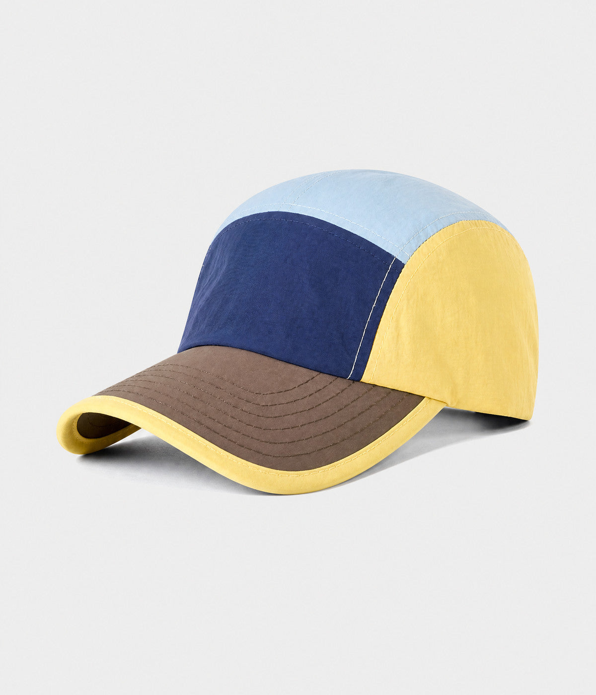 PATCHWORK CAMP. quick-dry patchwork cap in YELLOW, side view