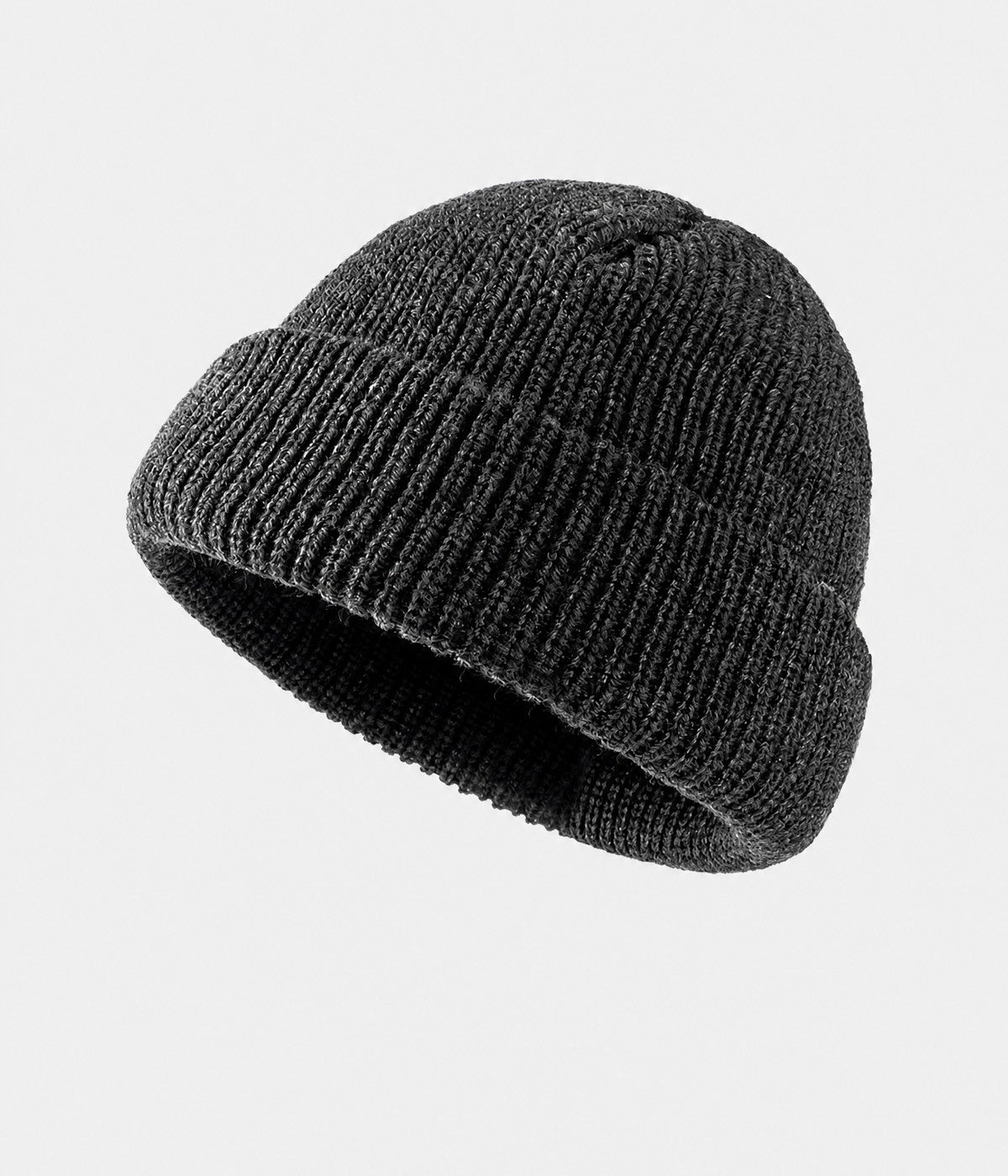 5 PANEL FISHERMAN BEANIE. ribbed knit beanie in DARK GRAY, front view