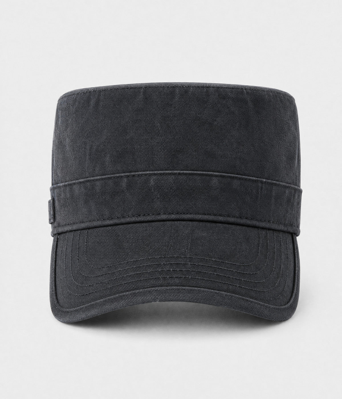 WASHED CADET. washed cotton cadet cap in BLACK, front view