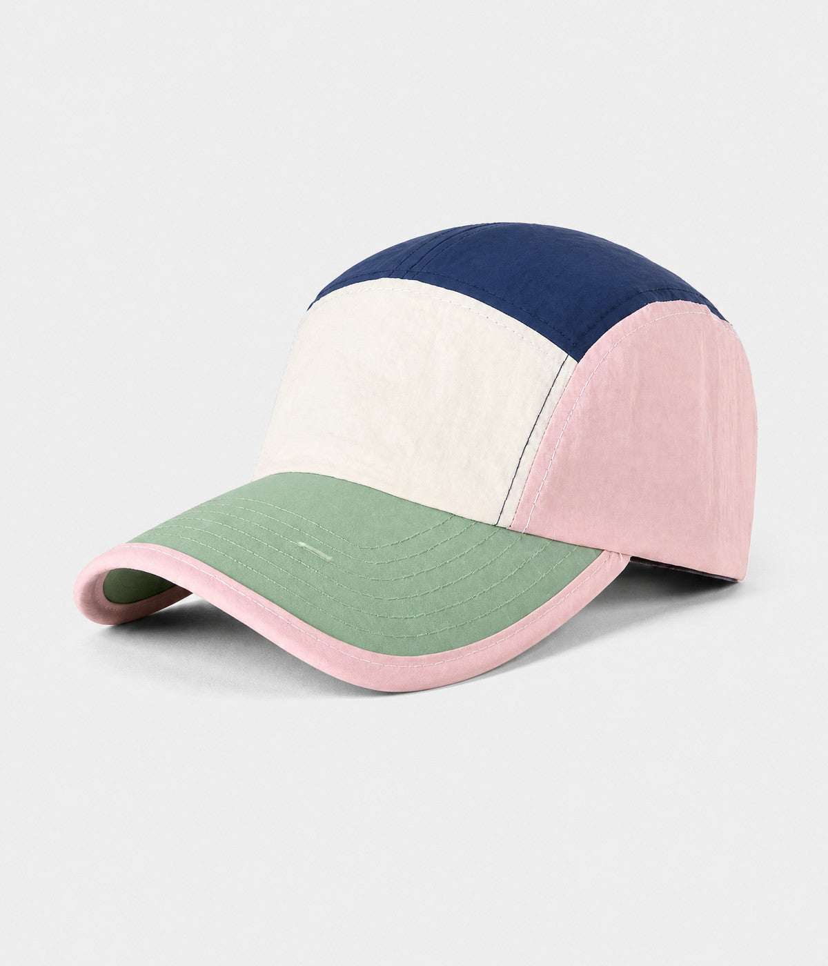 PATCHWORK CAMP. quick-dry patchwork cap in PINK, side view