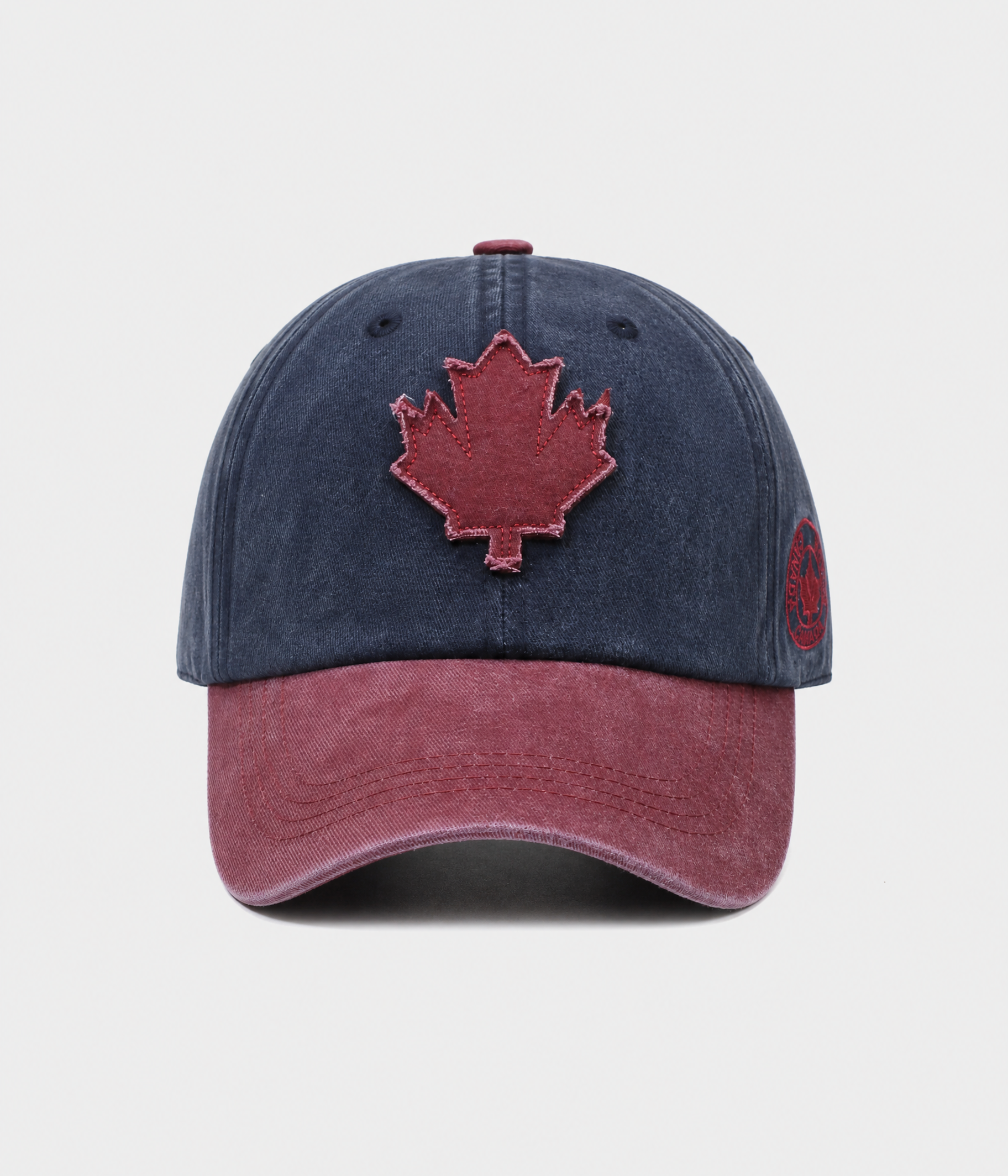 WASHED MAPLE PATCH. navy red front