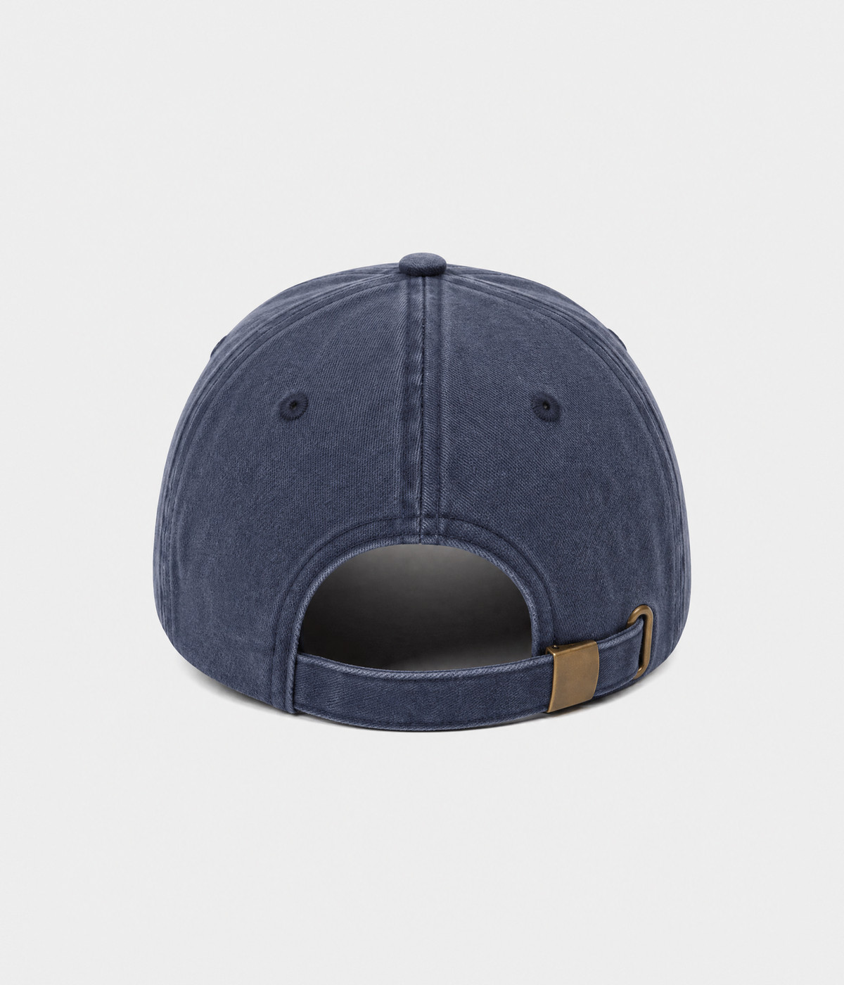 OVERSTIMULATED. washed cotton dad cap in navy, back view