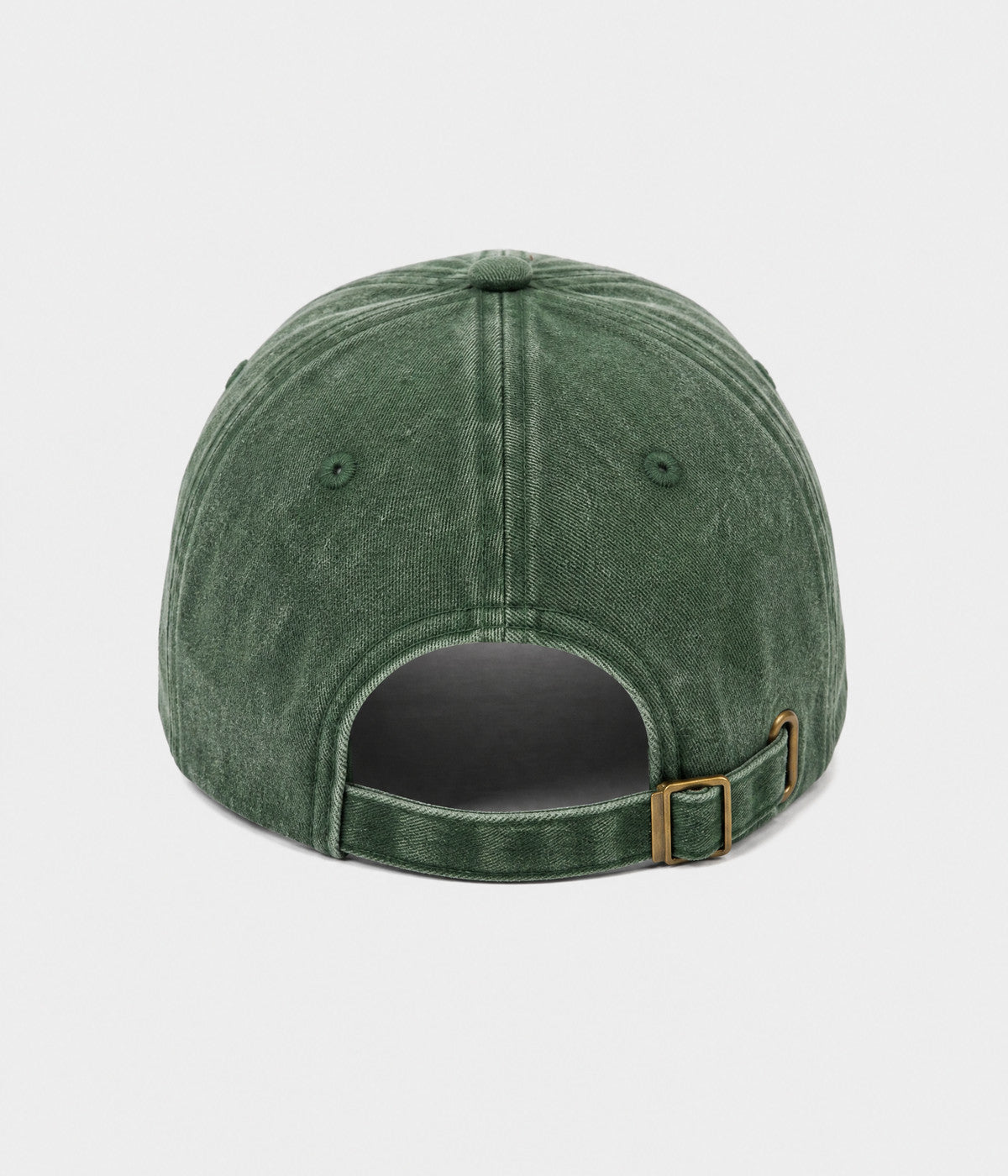FAITH CROSS. washed cotton cap in GREEN, back view