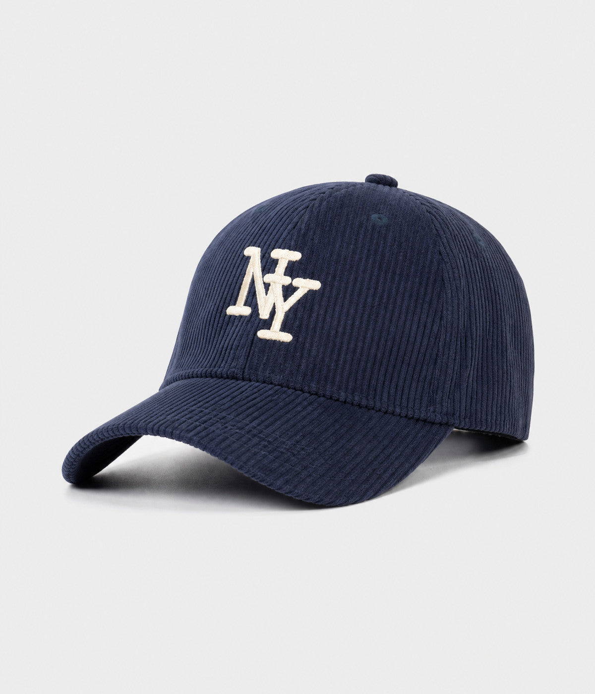 NY CORDUROY. corduroy cap in NAVY, side view