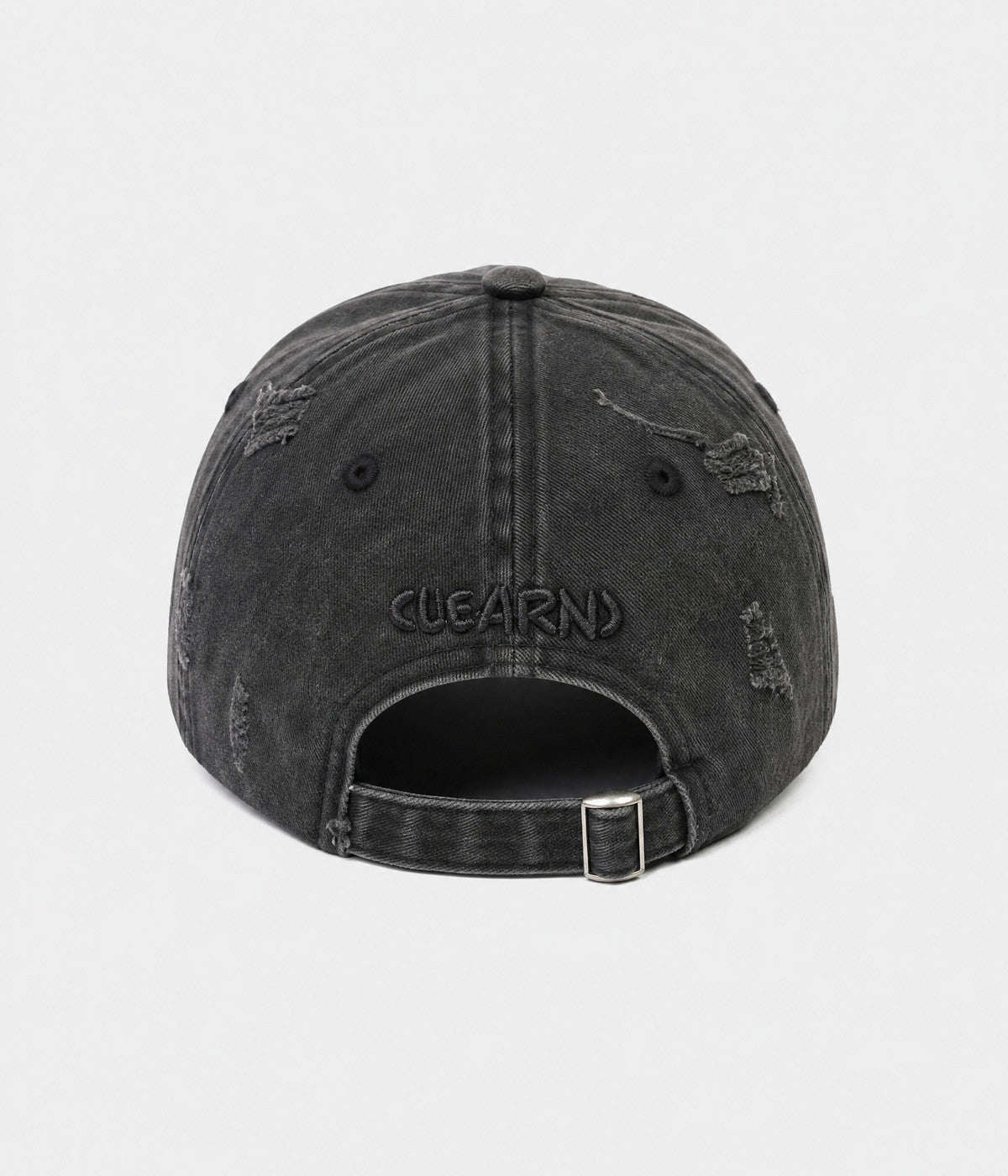 NO TIME FOR ROMANCE. washed cotton cap in BLACK, back view