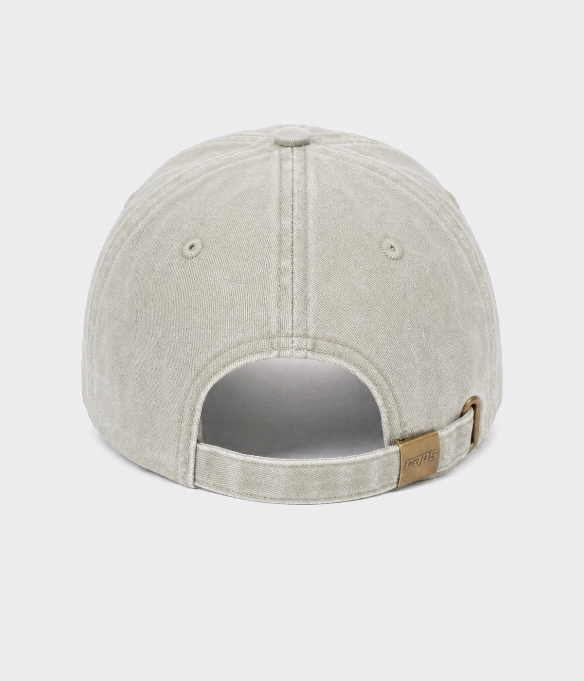 WASHED AUNTIE. washed cotton dad cap in GRAYISH SHEEN, back view