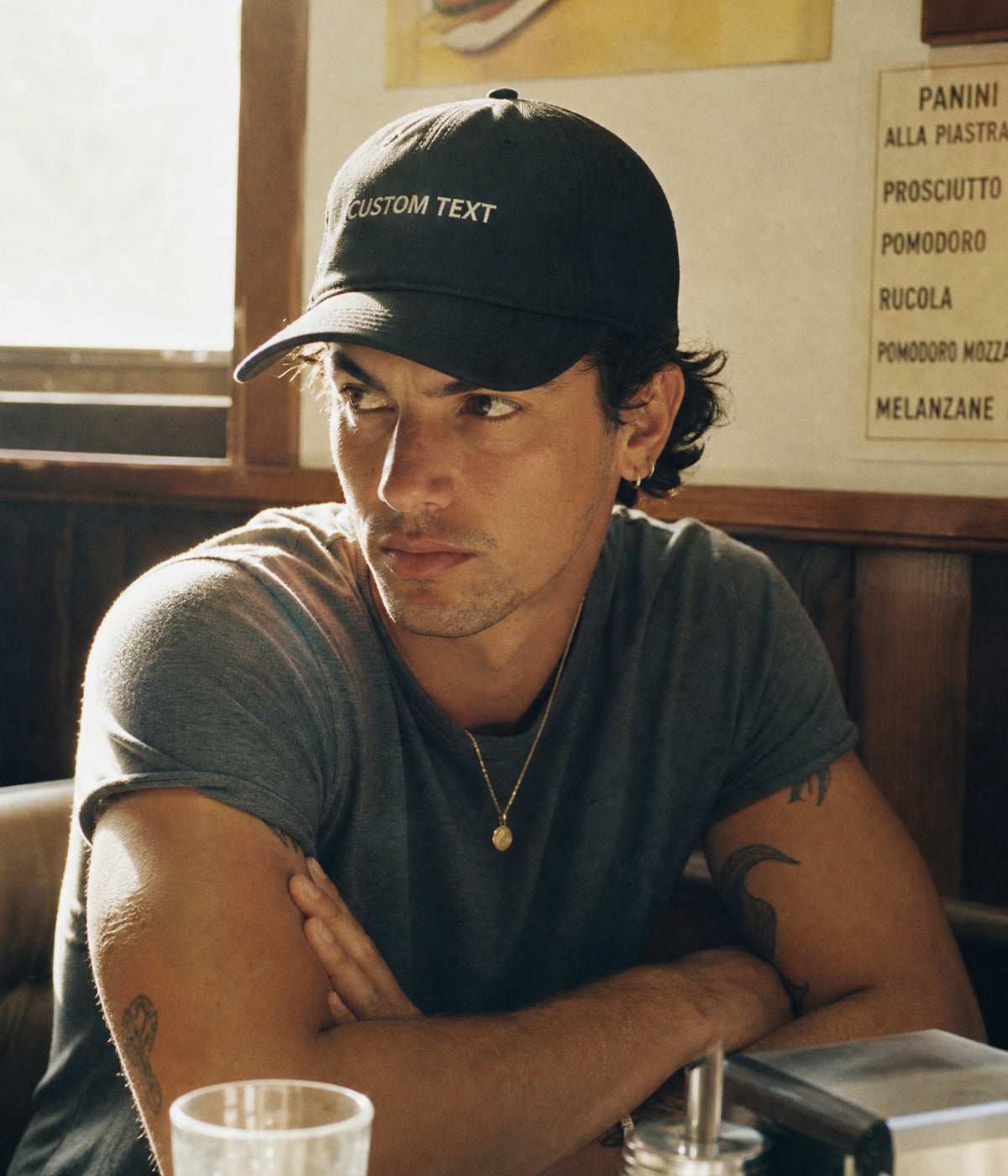 CUSTOM BASEBALL CAP. — BLACK worn