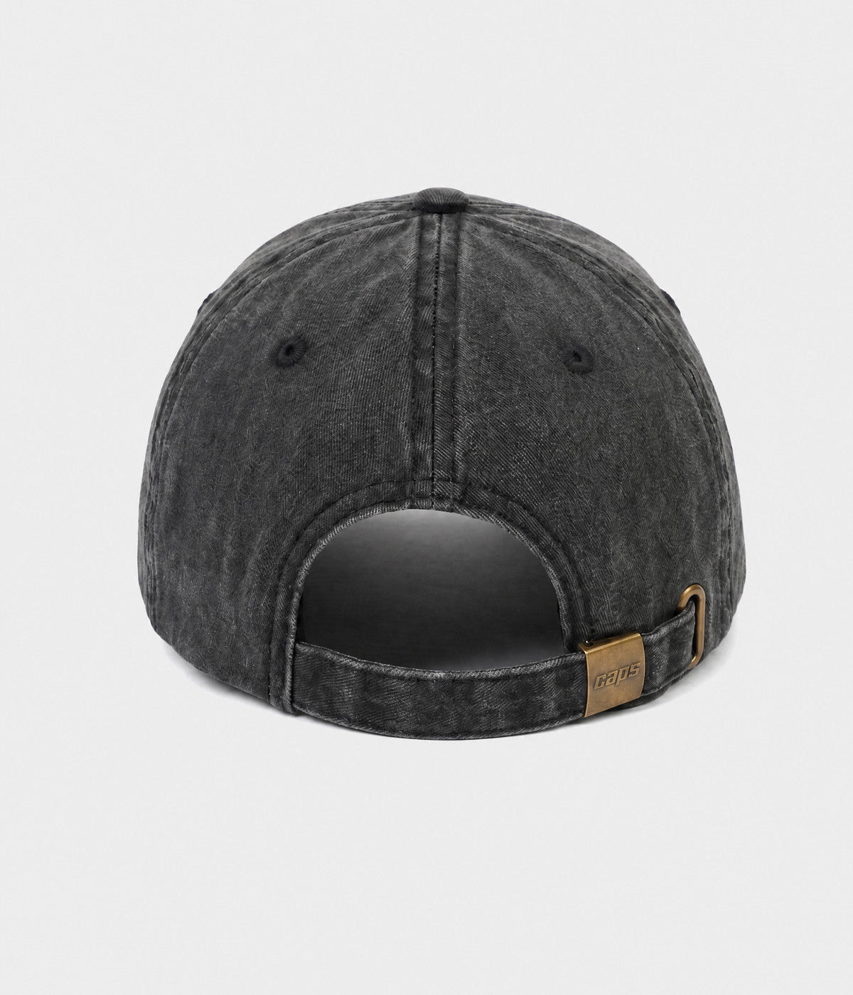 WASHED NONNA. washed cotton dad cap in BLACK, back view