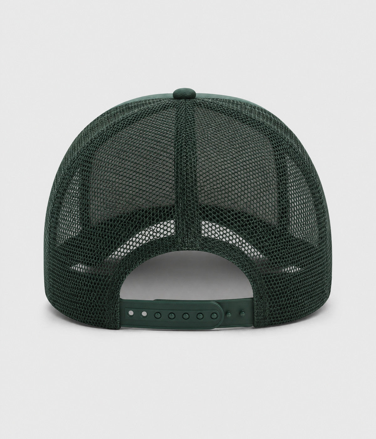 SUPPORT DAY DRINKING TRUCKER. foam-front mesh trucker cap in GREEN, back view