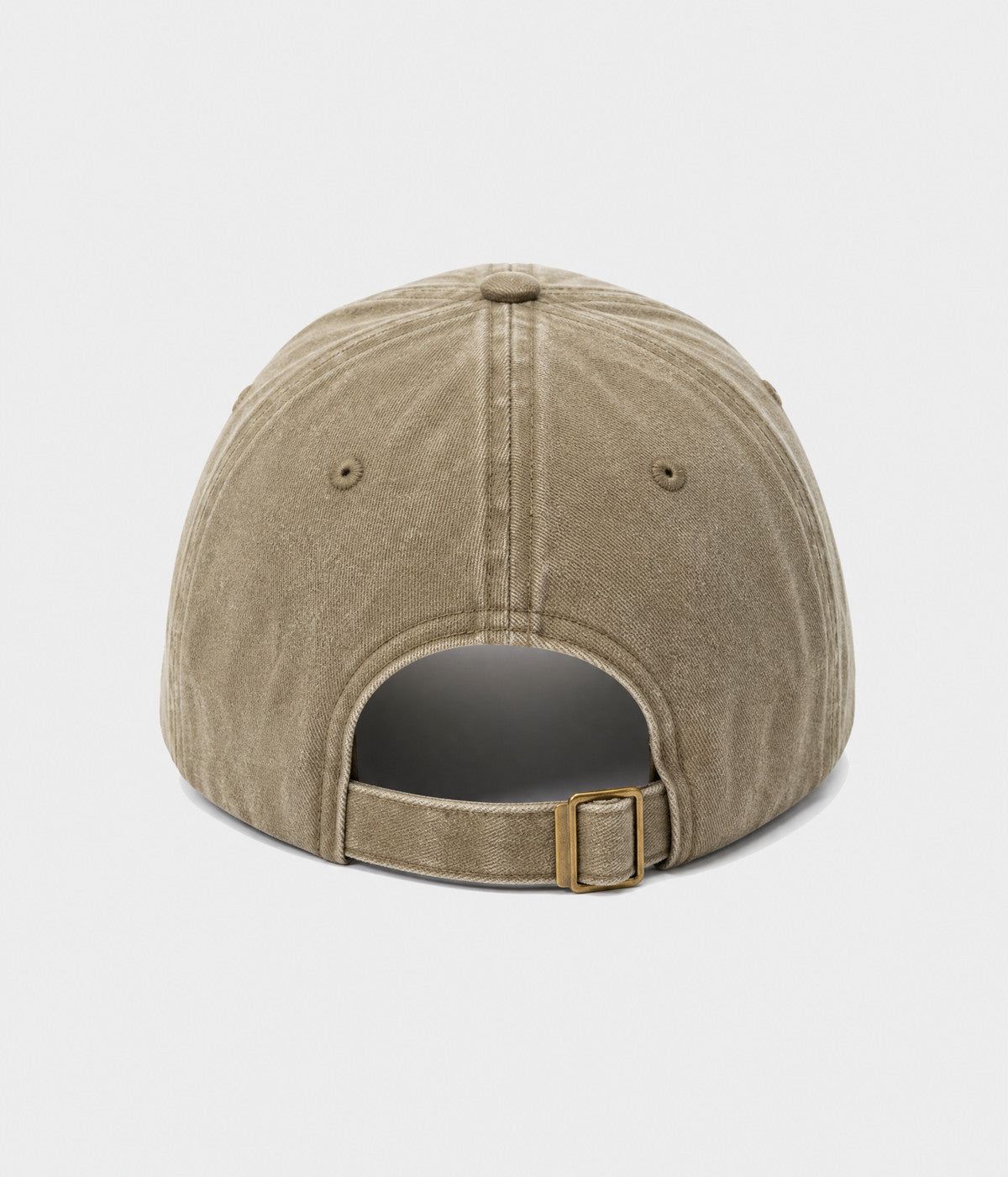 GOD IS GOOD. washed cotton cap in khaki, back view