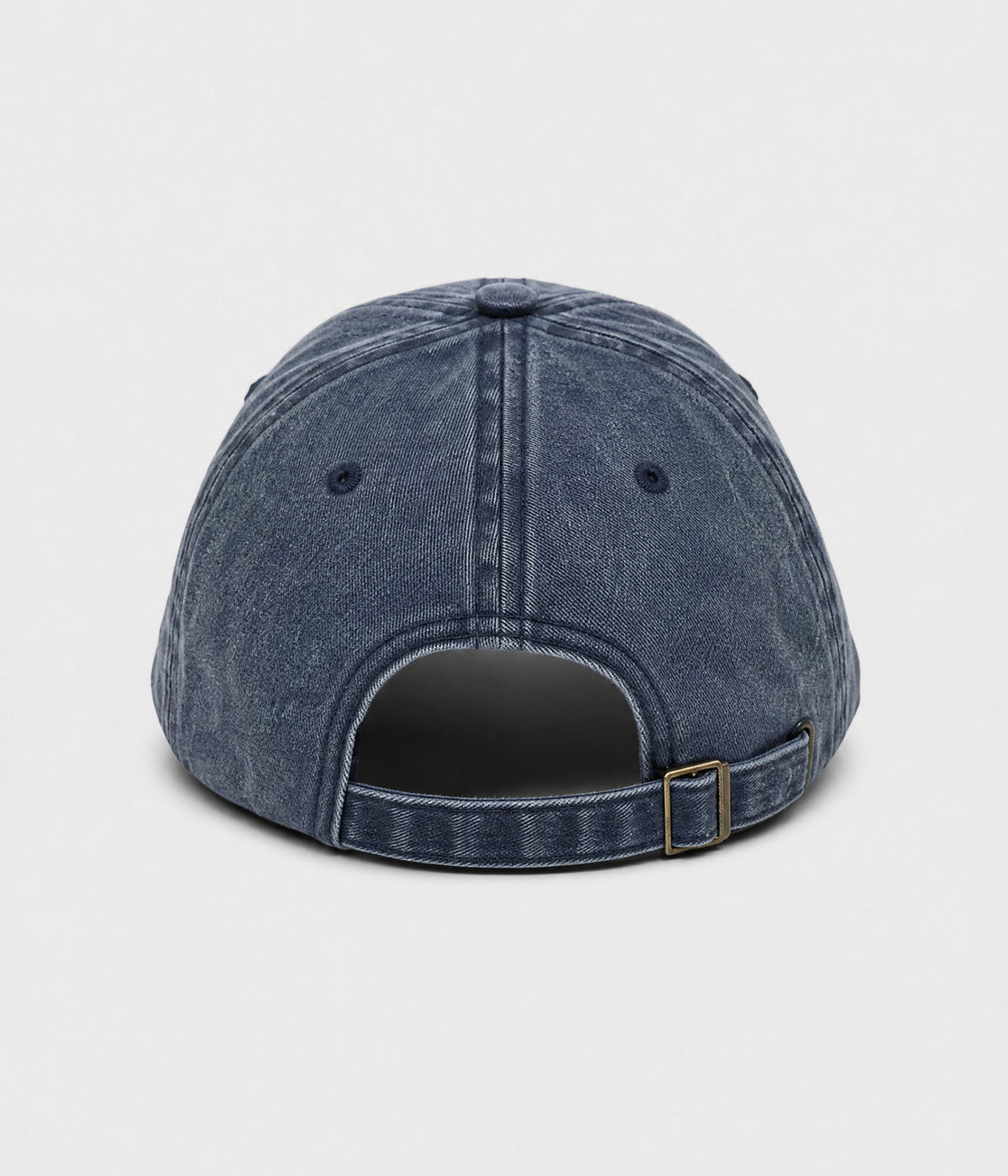 WASHED SAUSAGE DOG. washed cotton cap in NAVY, back view