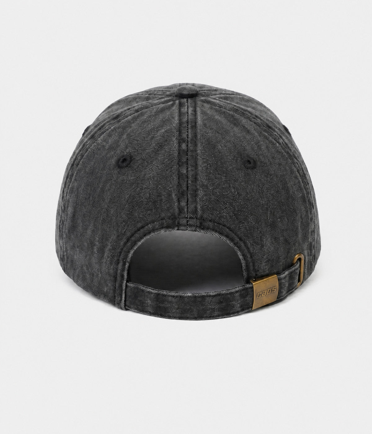 WASHED WIFEY. washed cotton dad cap in BLACK, back view